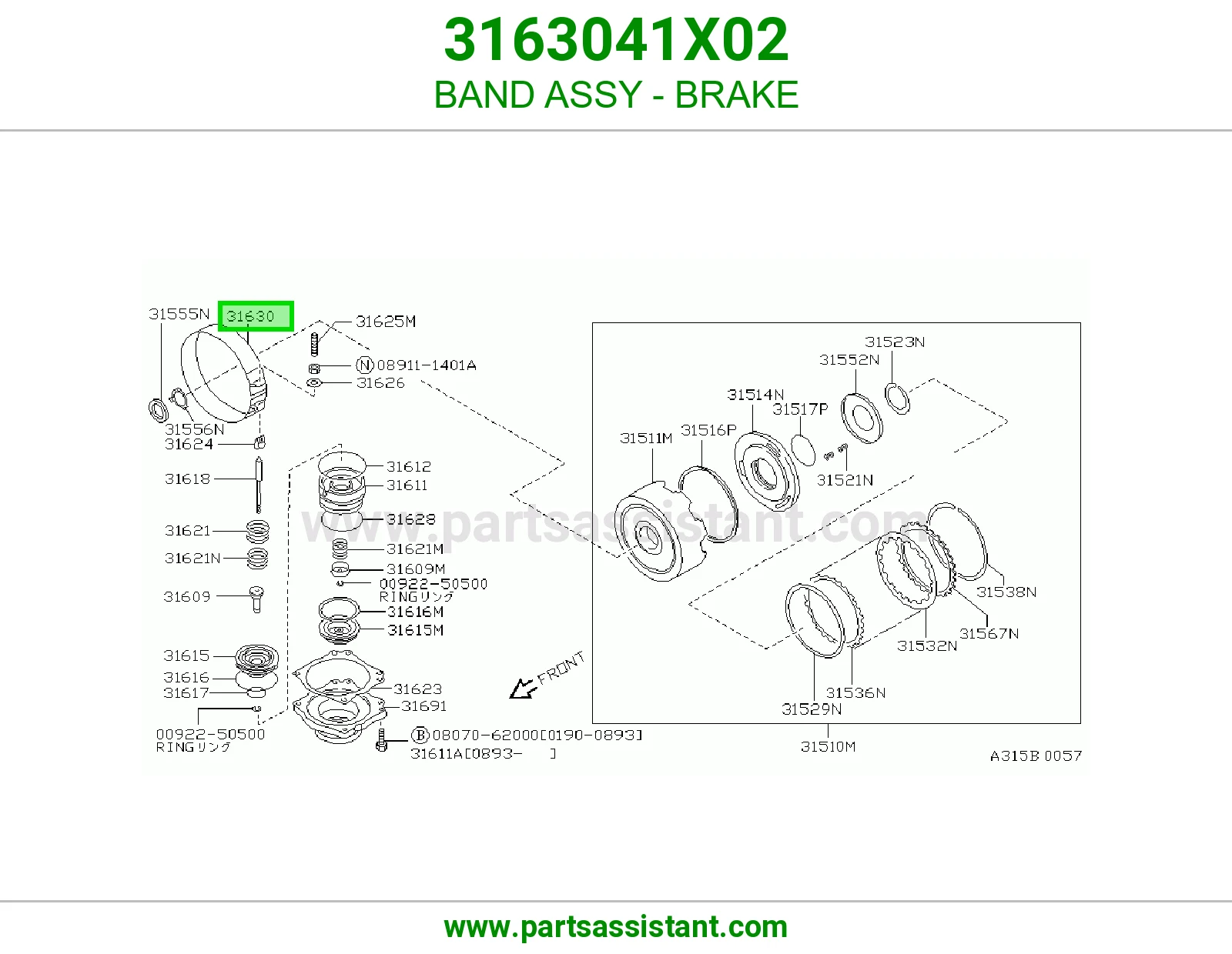 BAND ASSY - BRAKE 3163041X02