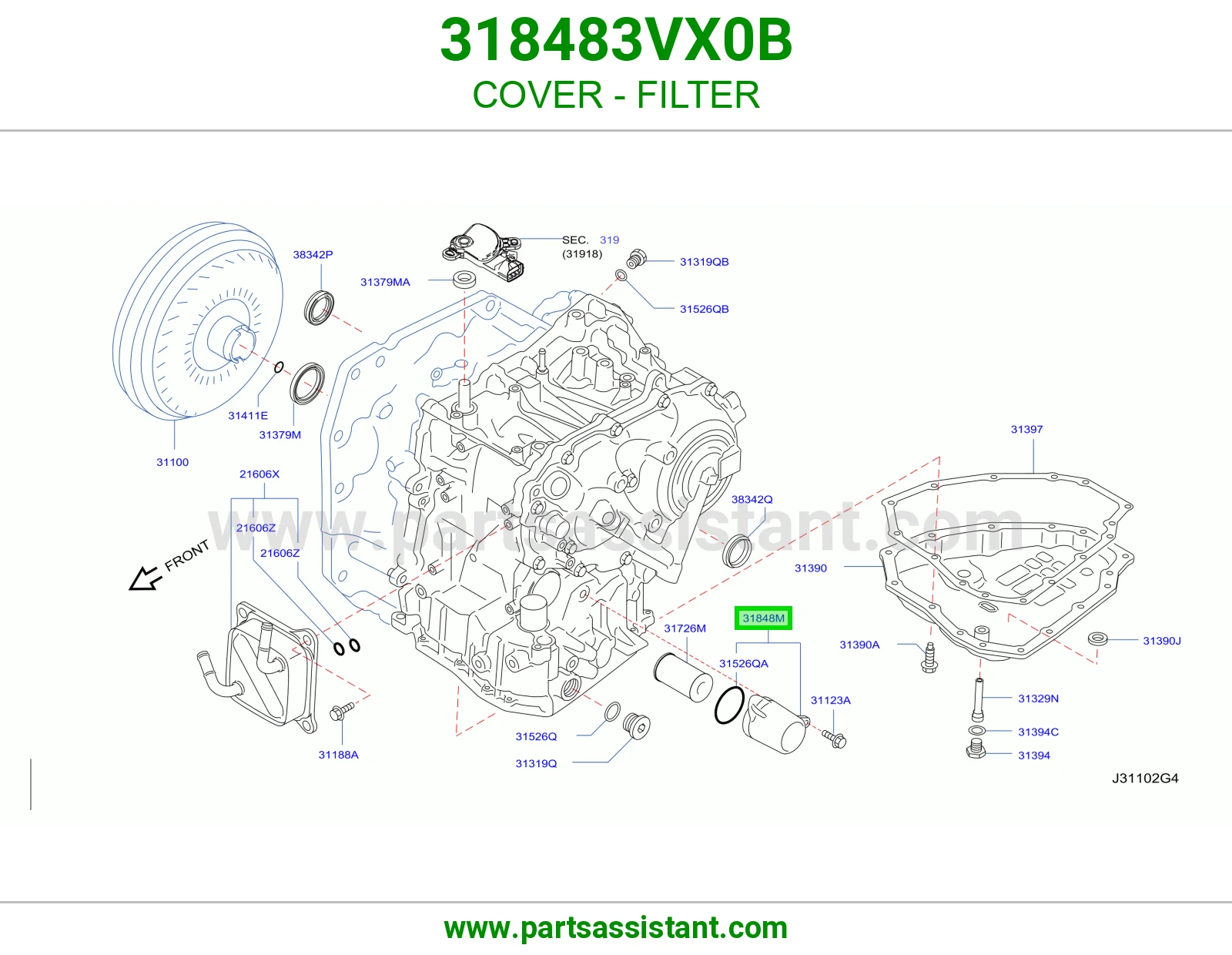 غطاء فلتر 318483VX0B