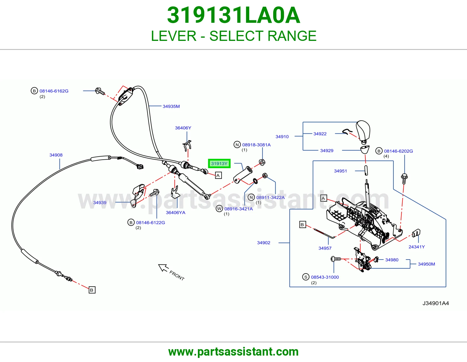 ذراع اختيار النطاق 319131LA0A