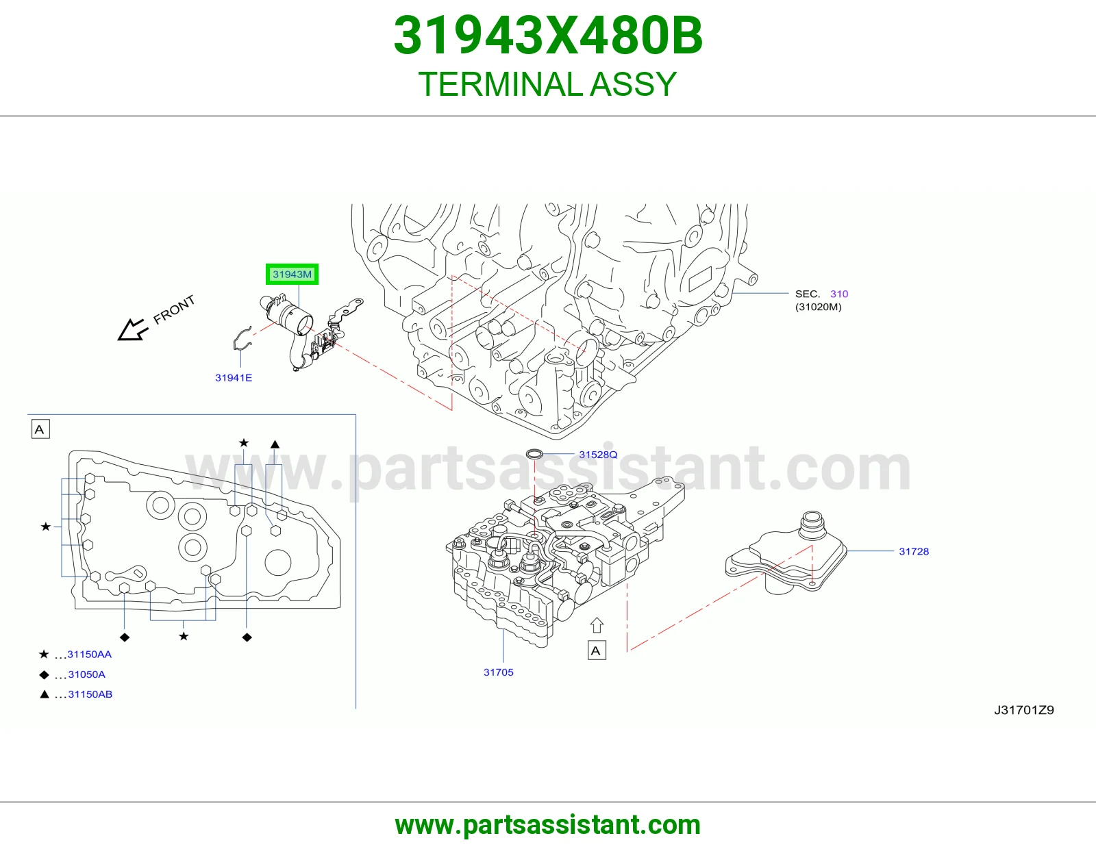 حساس قير سلك طويل 31943X480B