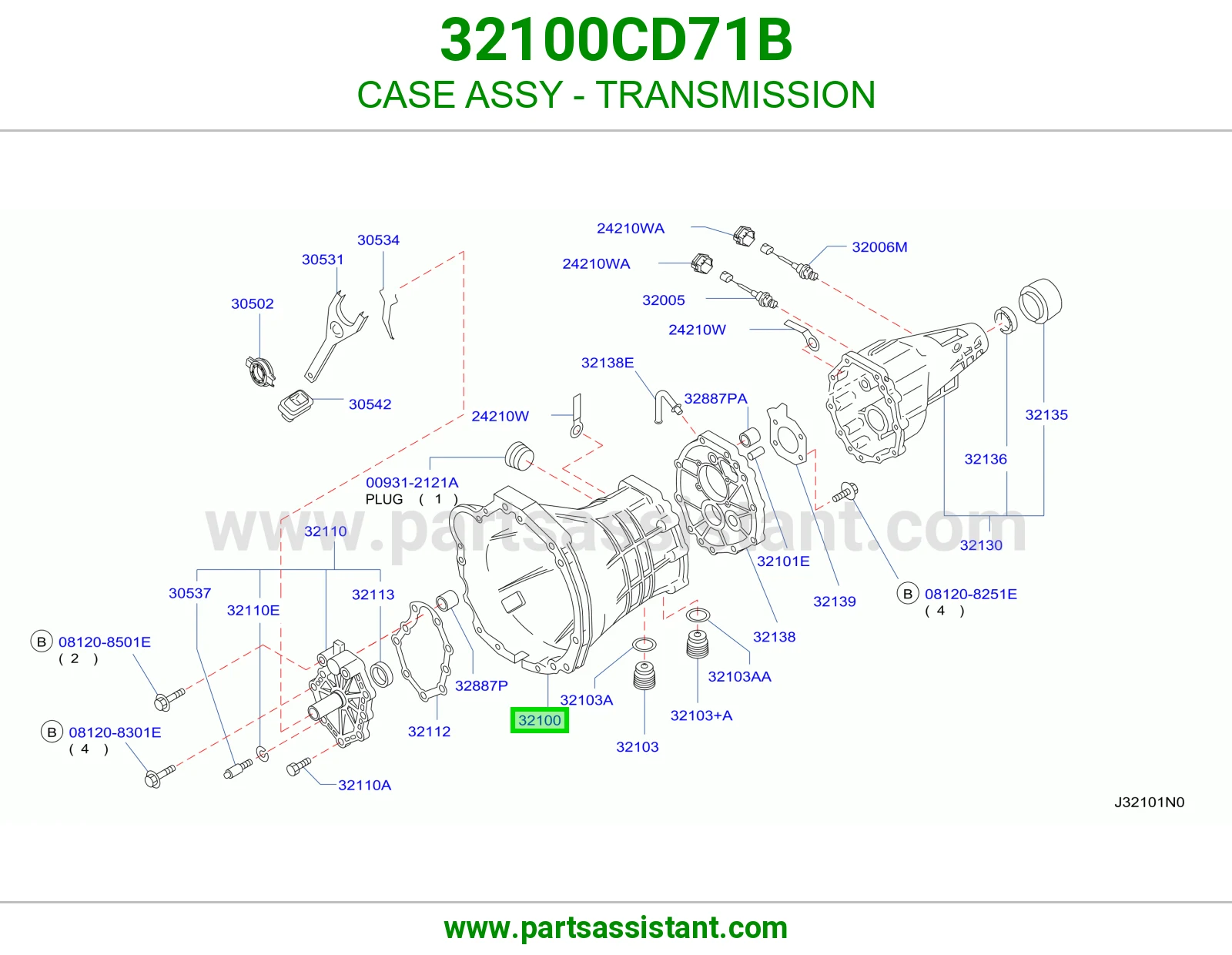 CASE ASSY - TRANSMISSION 32100CD71B