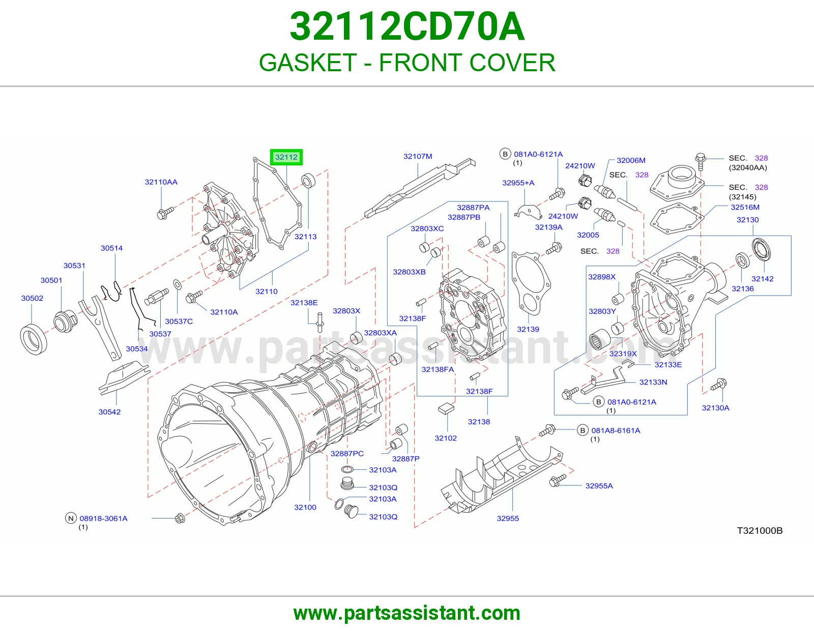 GASKET - FRONT COVER 32112CD70A