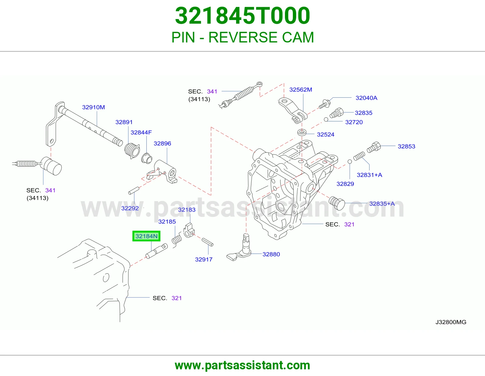 مسمار كامة الريوس 321845T000