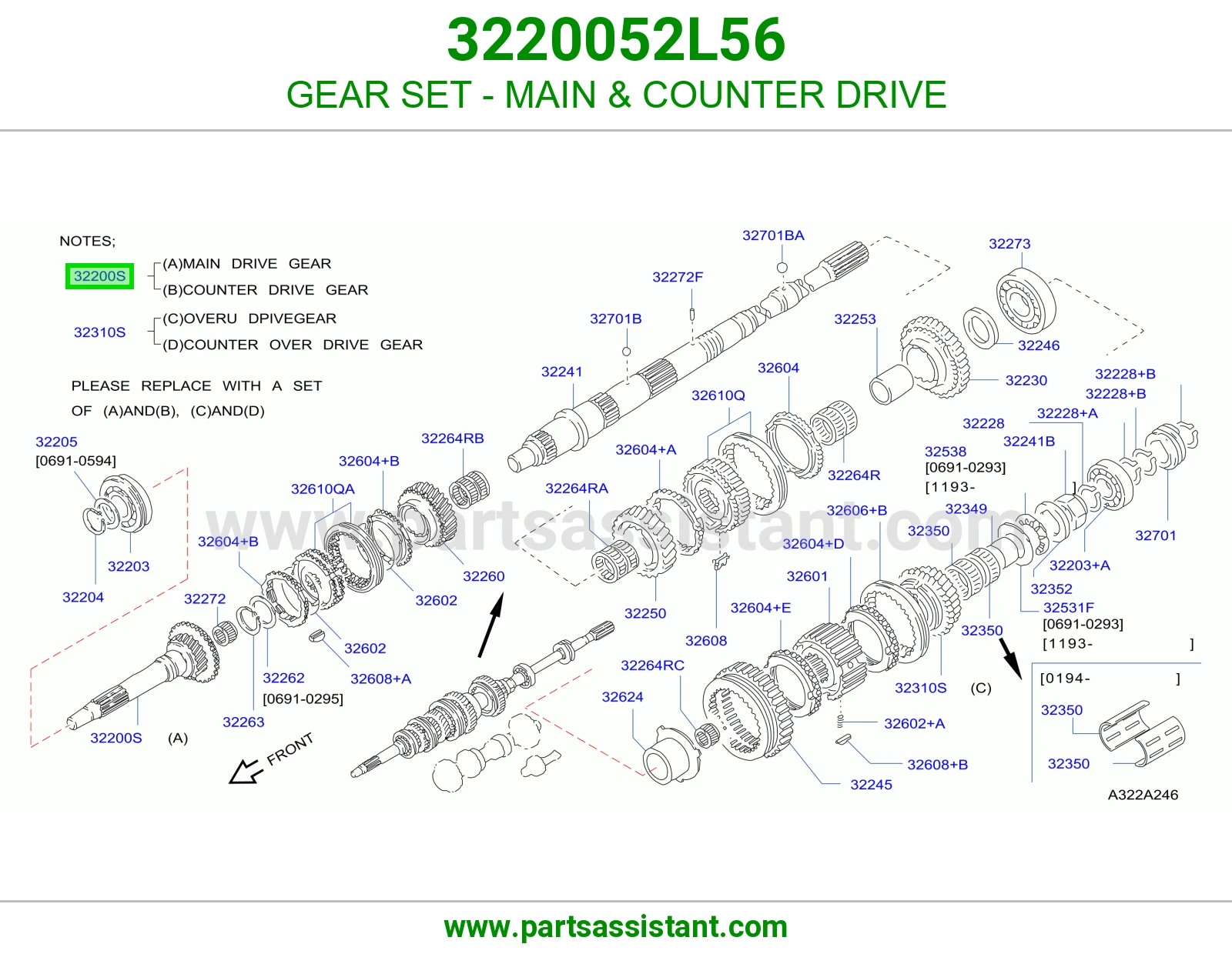 ترس قير رابع 3220052L56