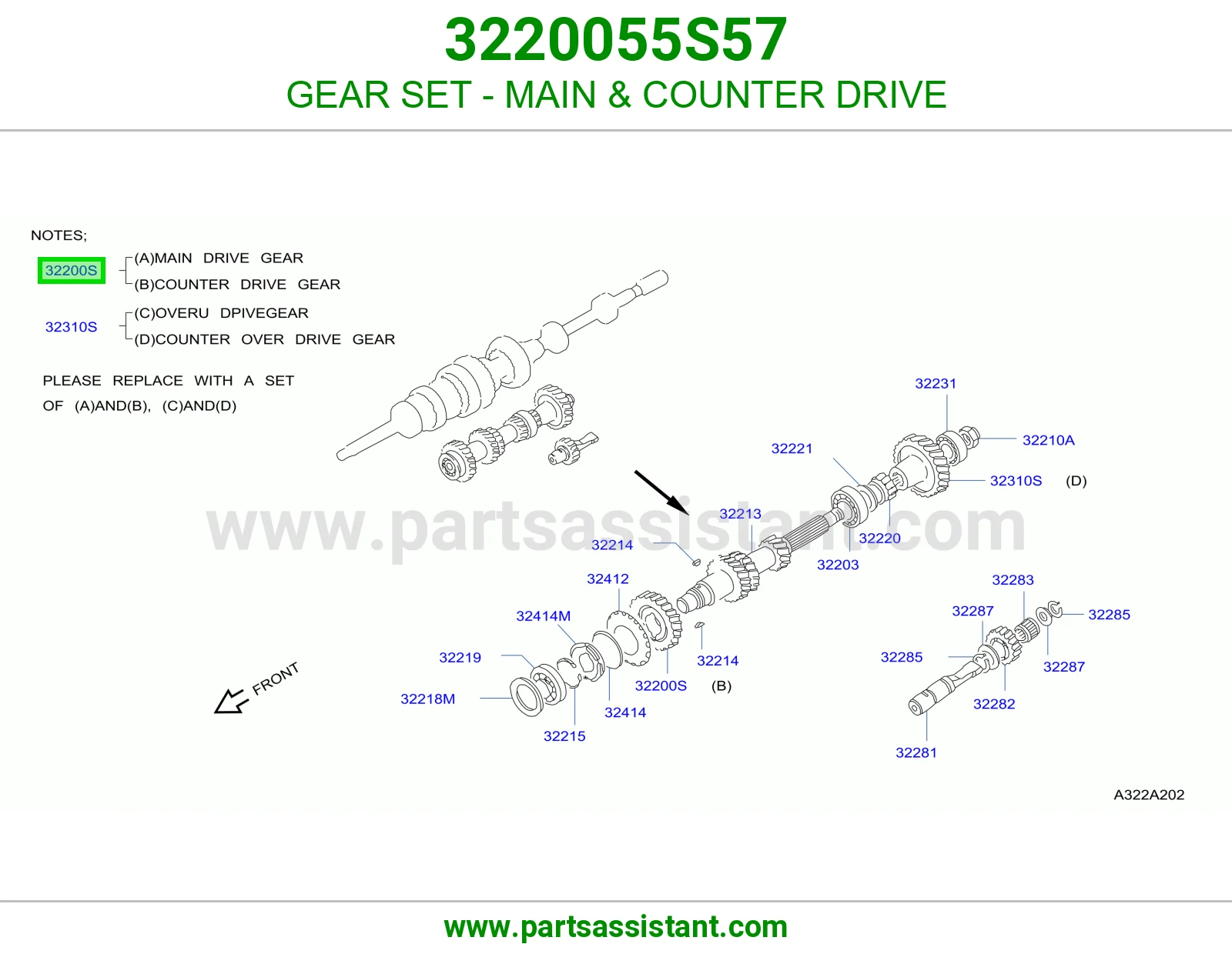 ترس قير رابع 3220055S57