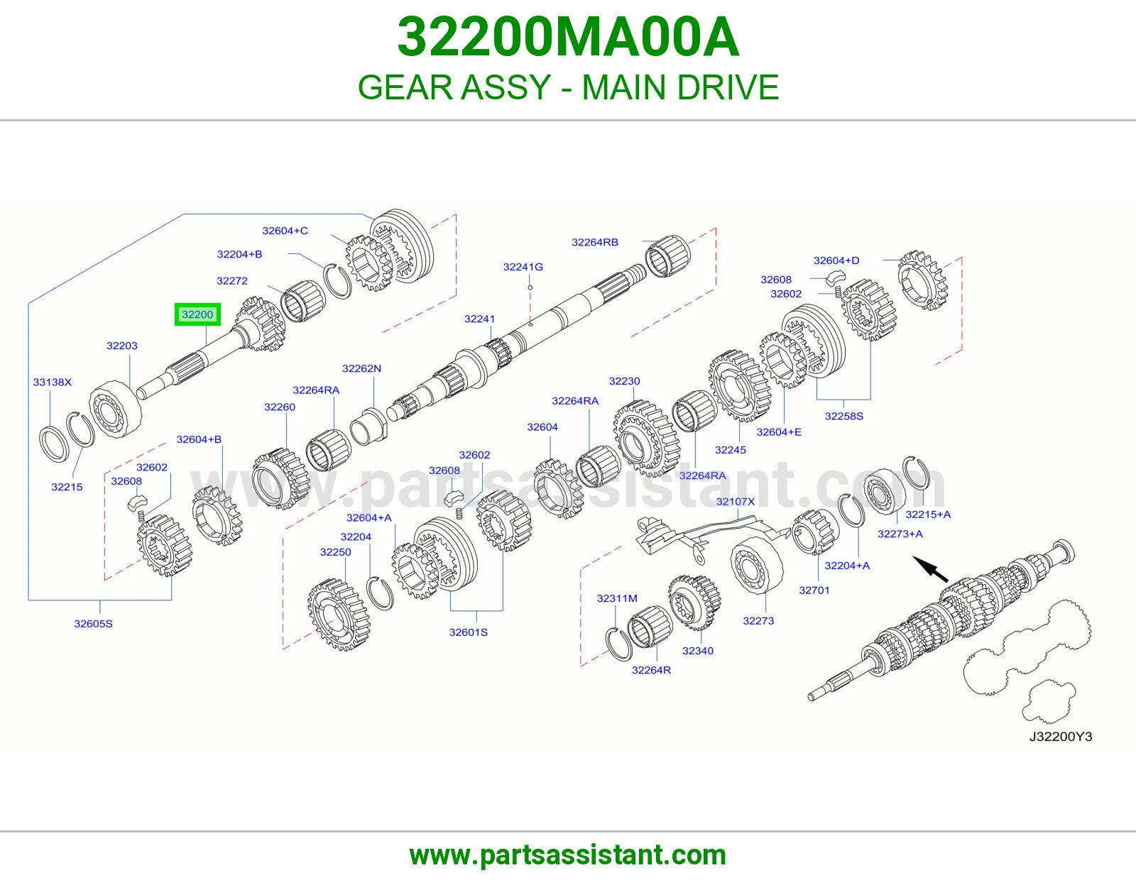 ترس قير رابع 32200MA00A