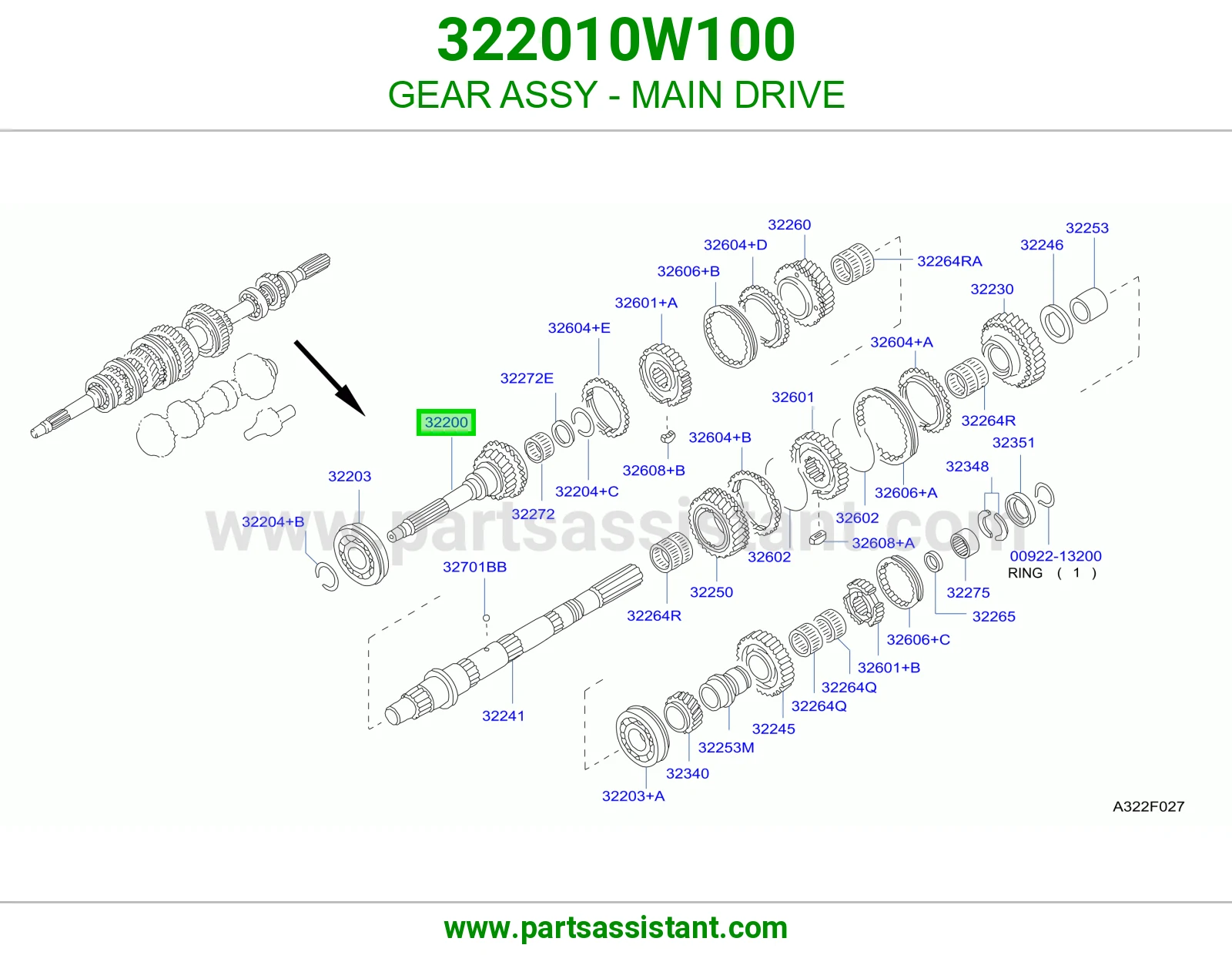 ترس قير رابع 322010W100