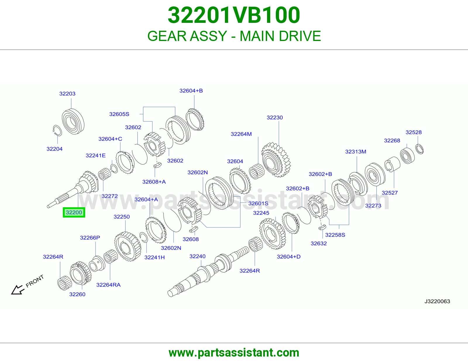 ترس قير رابع 32201VB100