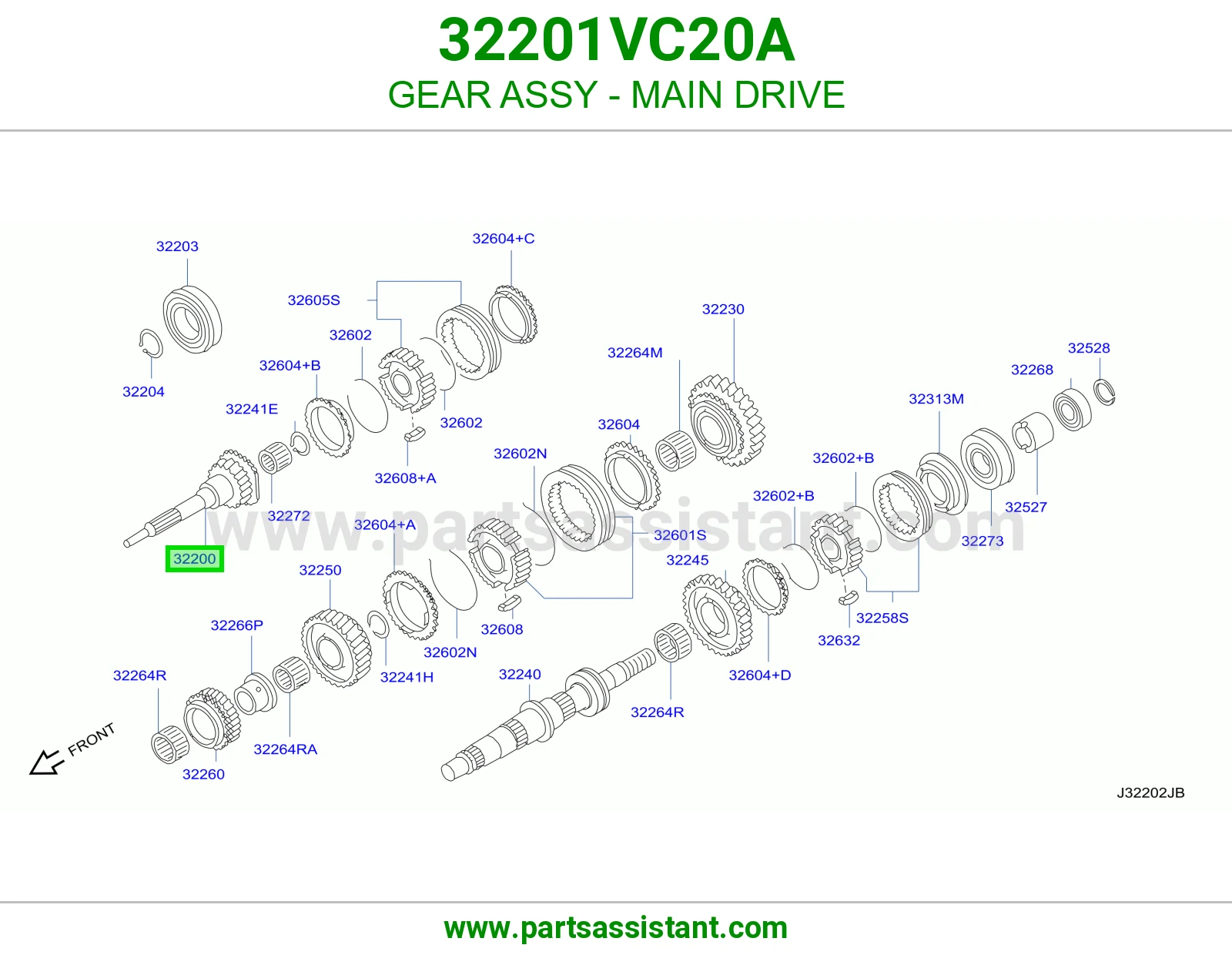 ترس قير رابع 32201VC20A