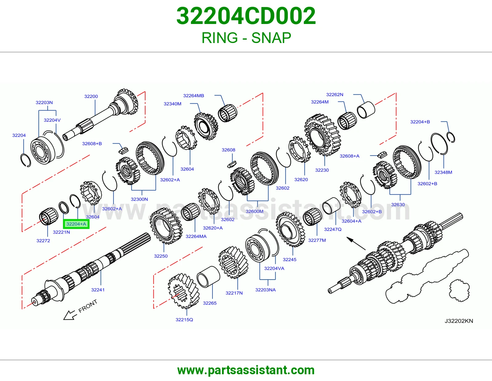 حلقة كلبس 32204CD002
