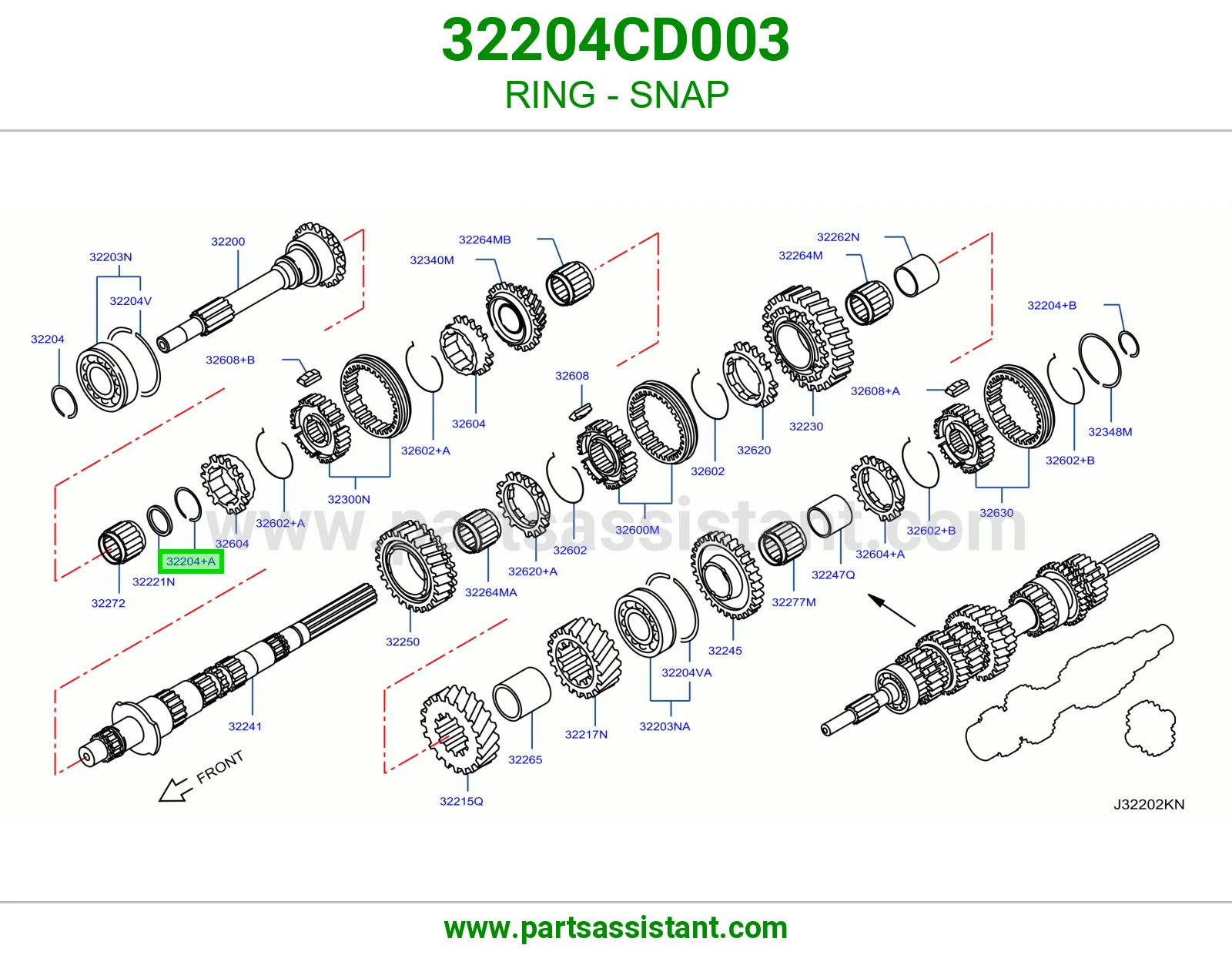 حلقة كلبس 32204CD003