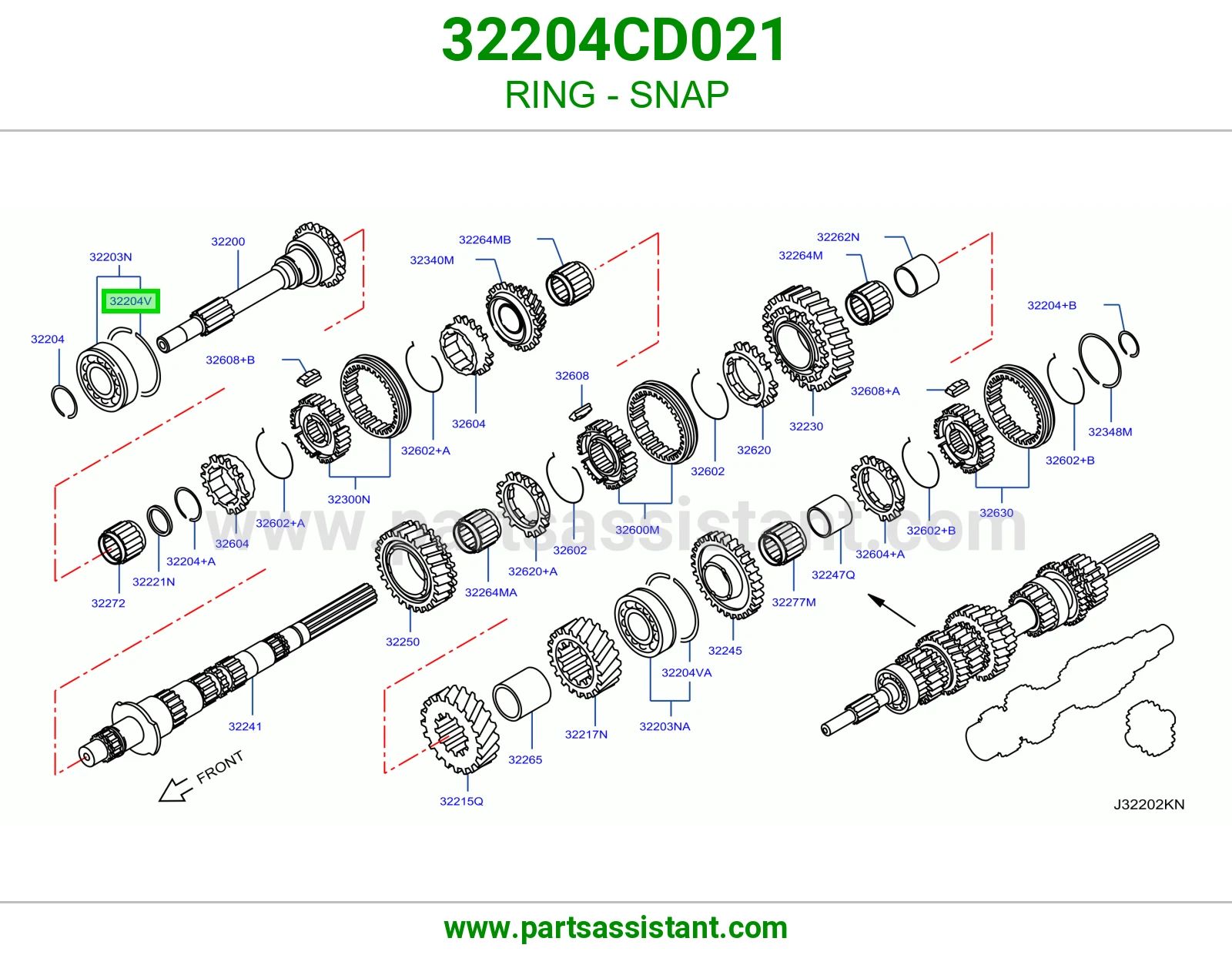 حلقة كلبس 32204CD021