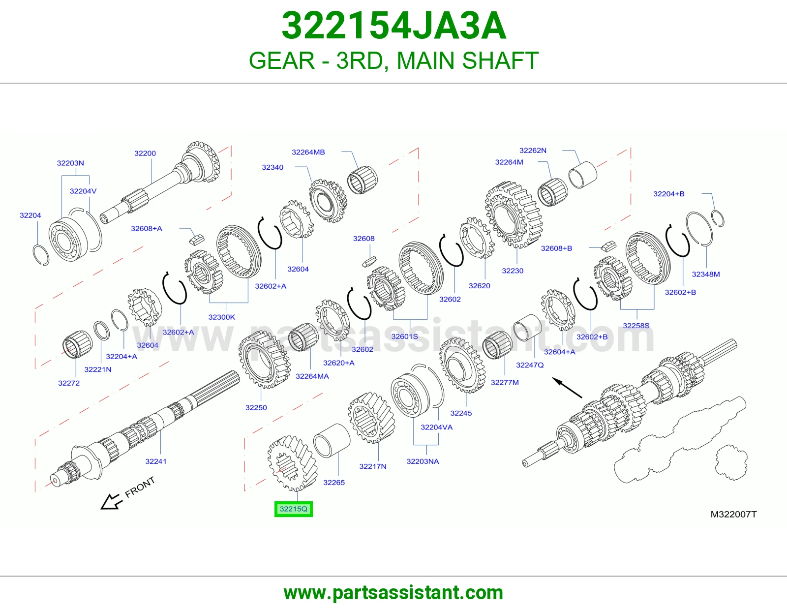 ترس ثالث عمود رئيسي 322154JA3A