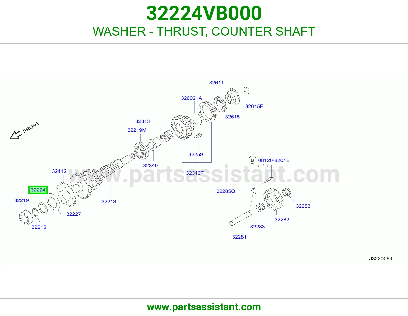 WASHER - THRUST, COUNTER SHAFT 32224VB000
