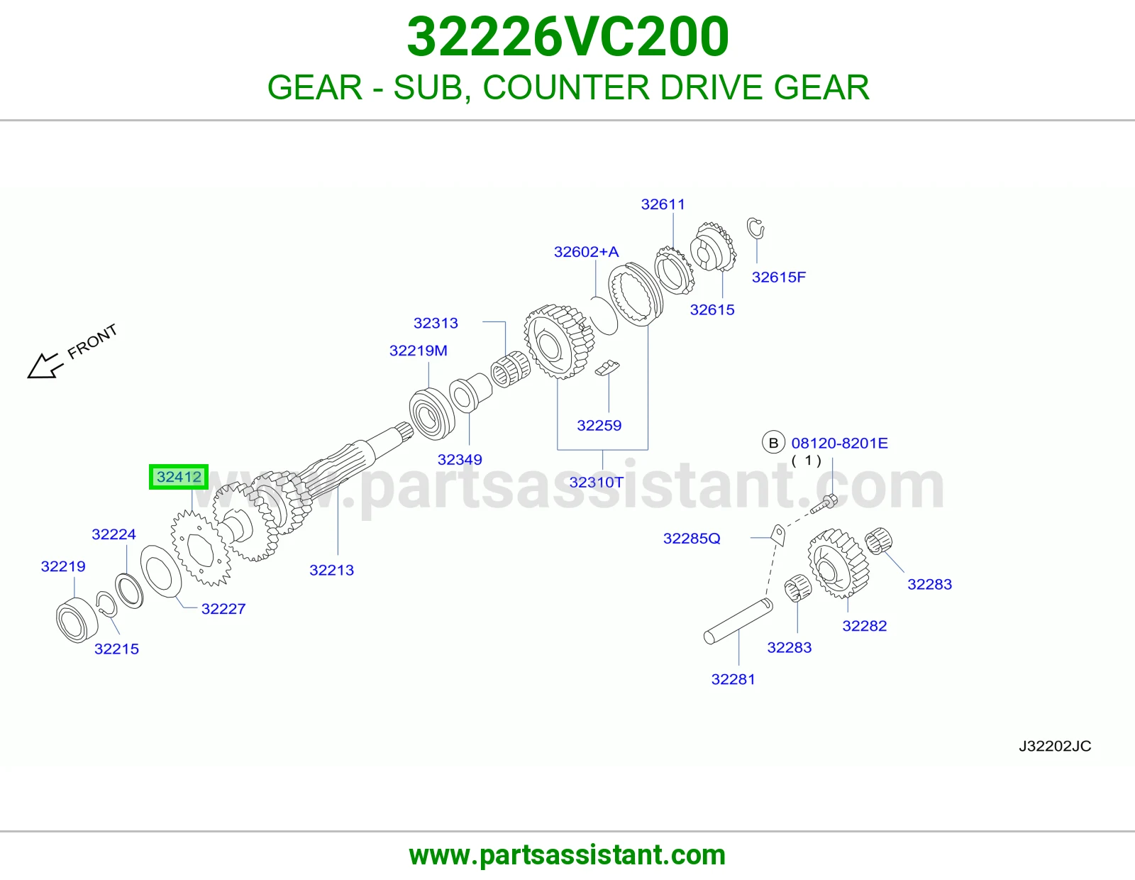 ترس فرعي ترس شجرة 32226VC200