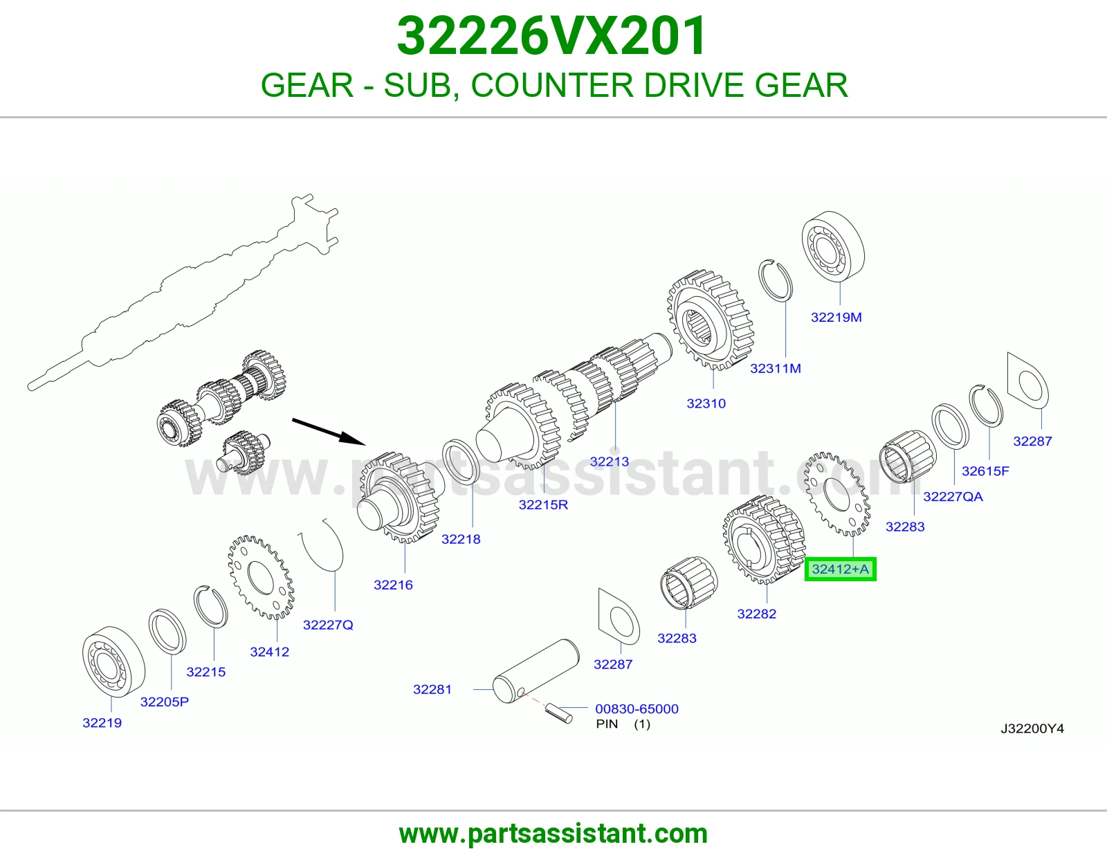 ترس فرعي ترس شجرة 32226VX201