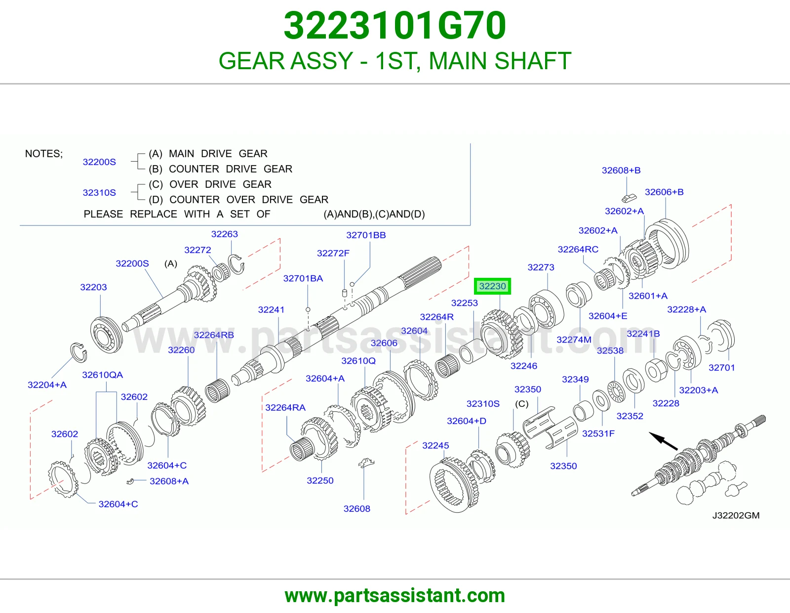 ترس قير الأول 3223101G70