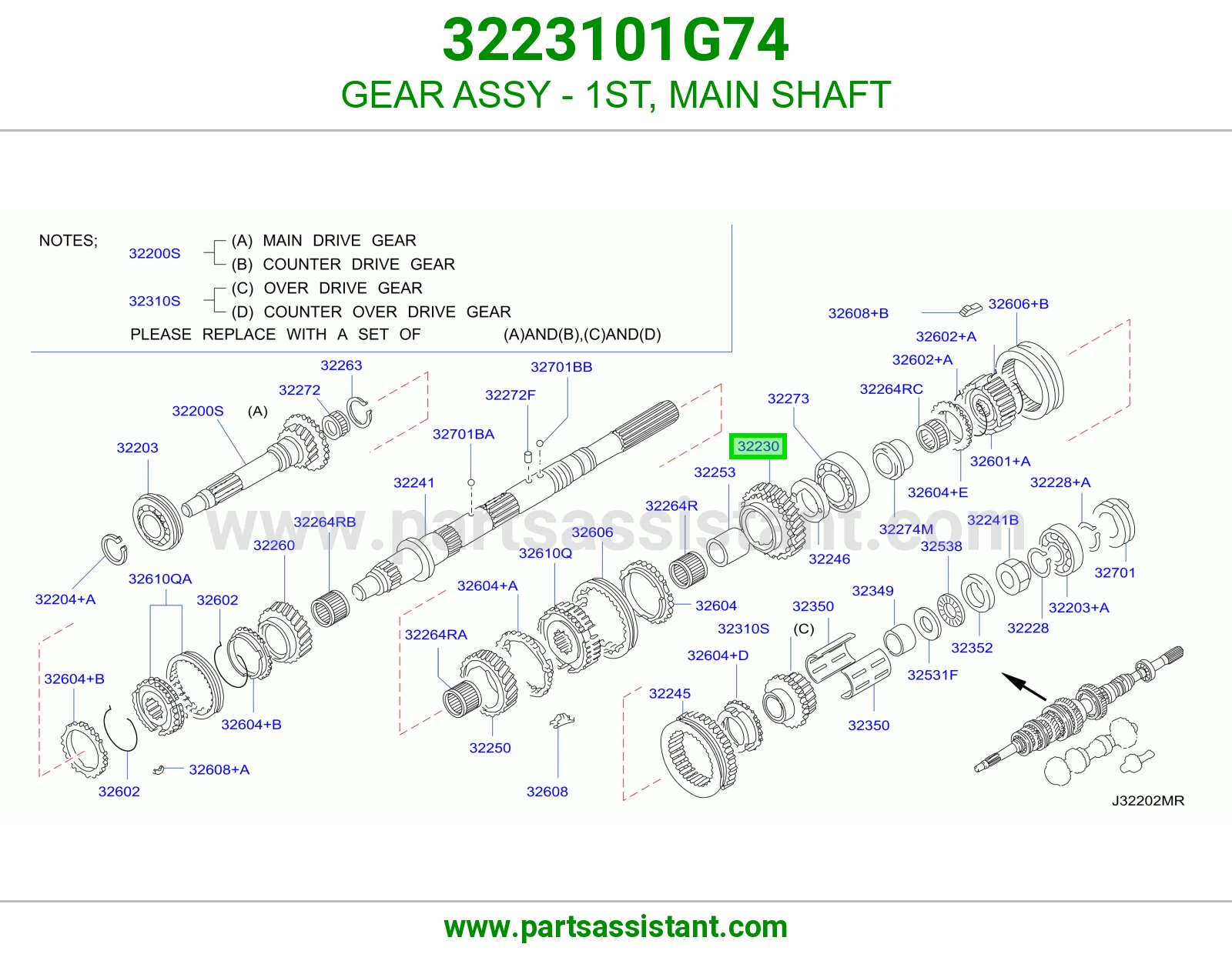 ترس قير الأول 3223101G74