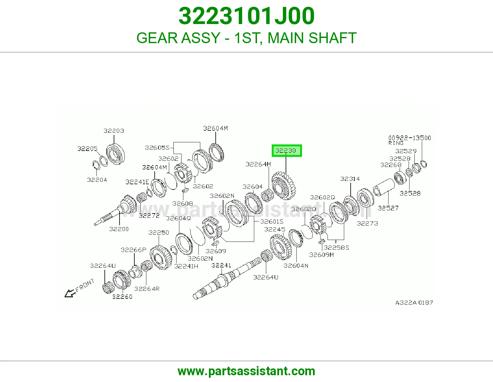 GEAR ASSY - 1ST, MAIN SHAFT 3223101J00