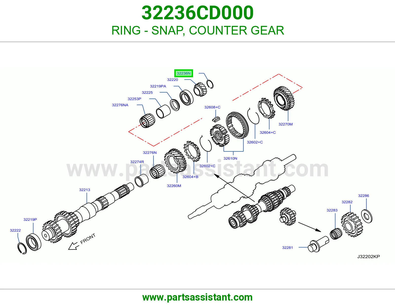 حلقة كلبس ترس شجرة 32236CD000
