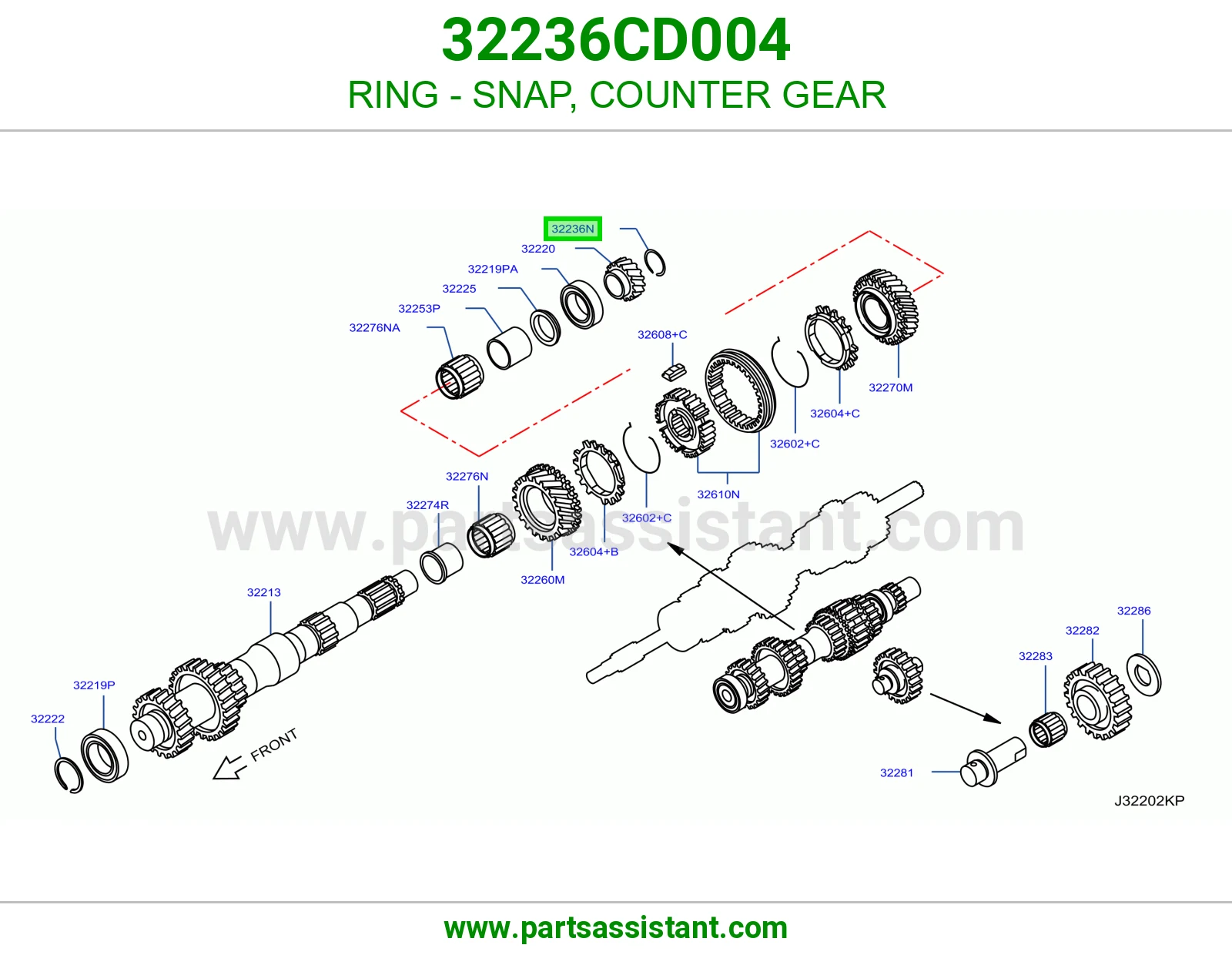 حلقة كلبس ترس شجرة 32236CD004