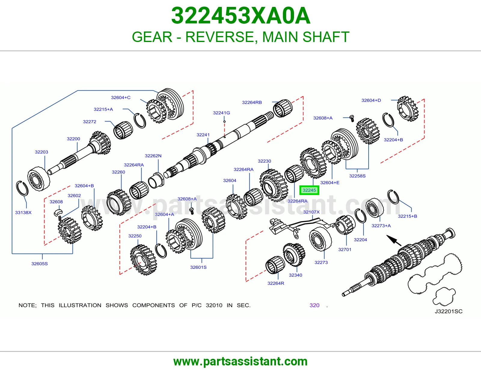 ترس قير 322453XA0A