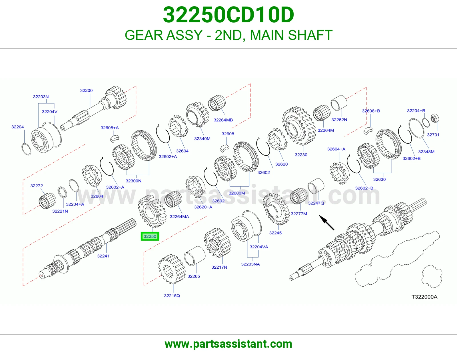 ترس قير ثاني 32250CD10D