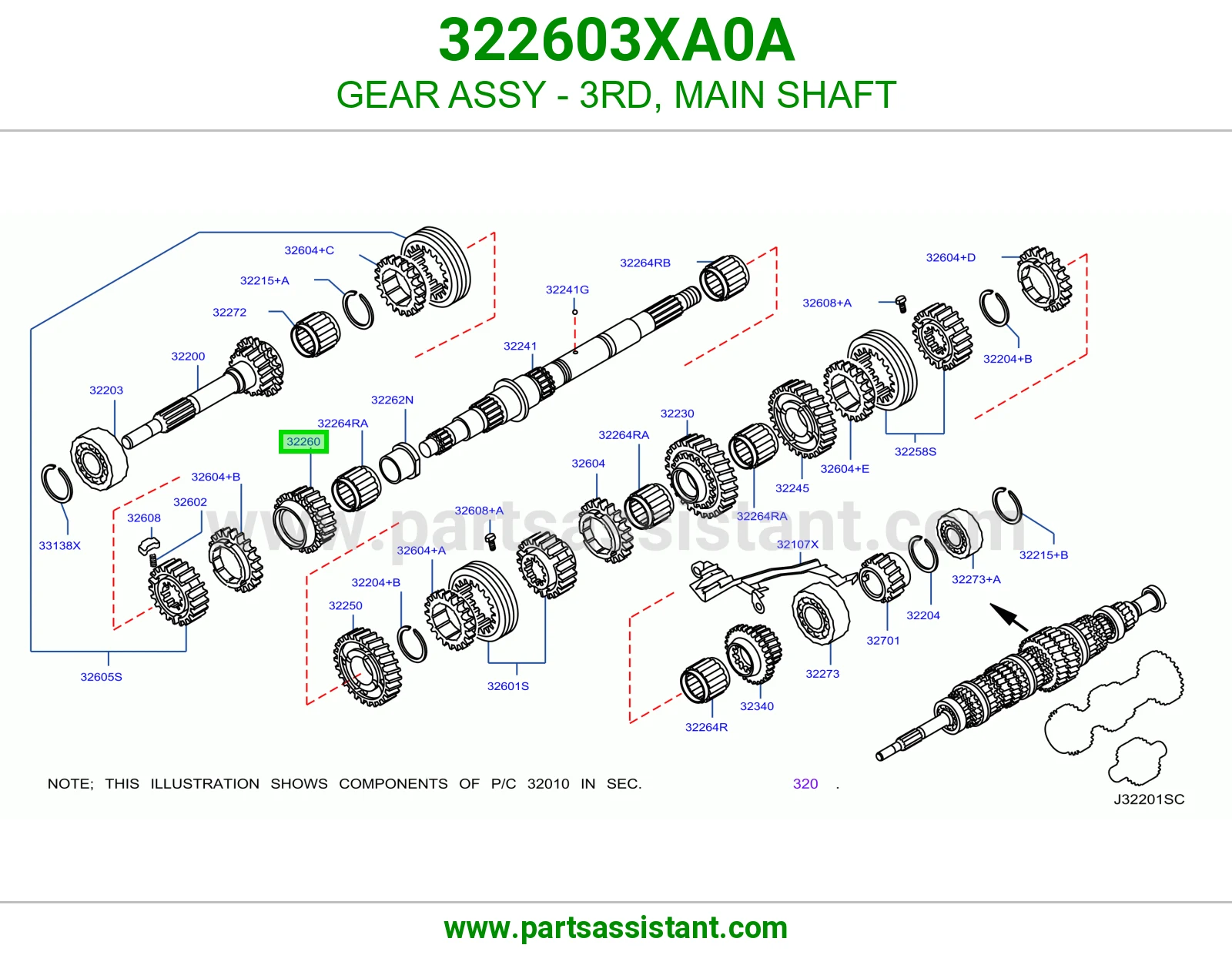 ترس قير الثالث 322603XA0A
