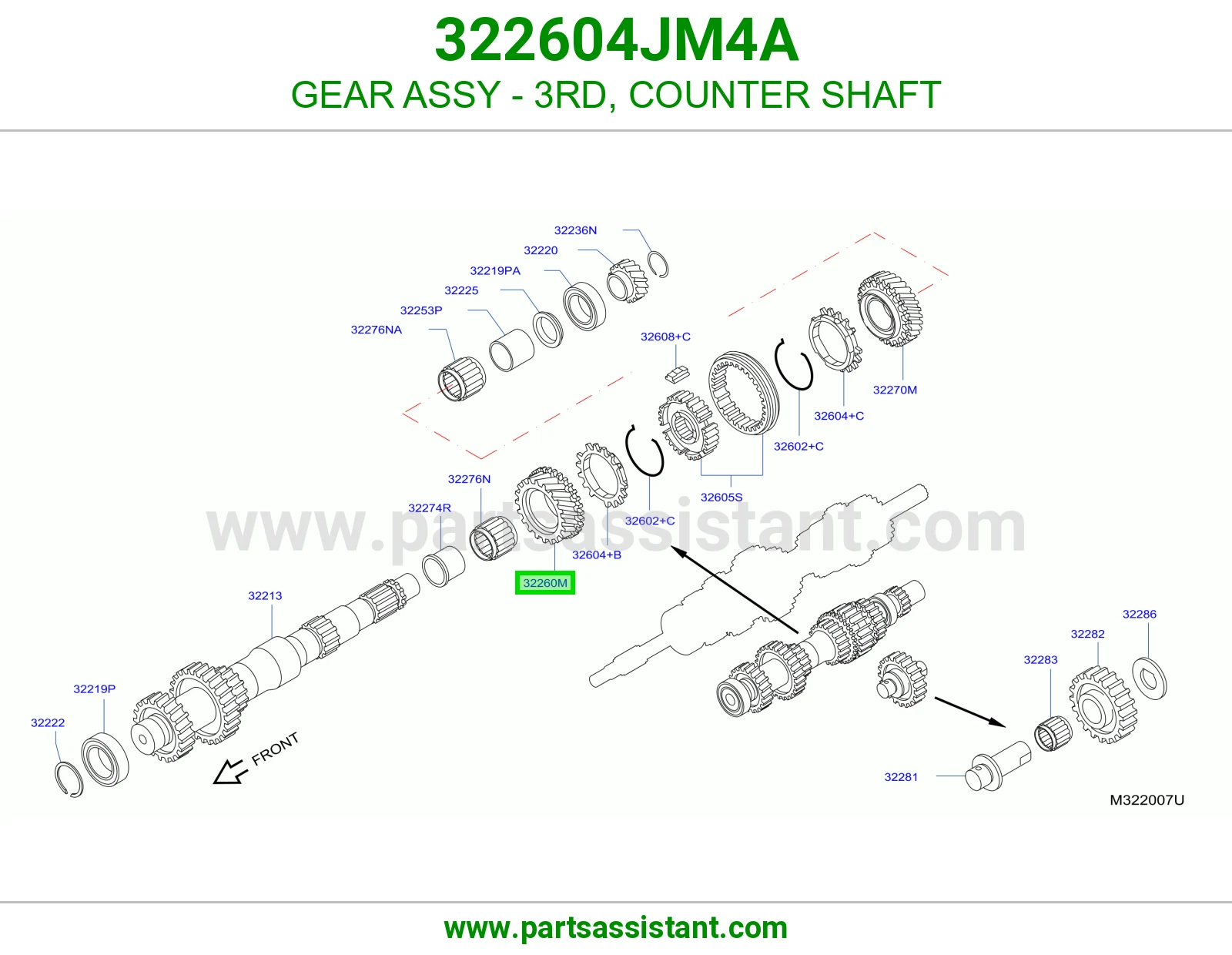 ترس قير الثالث 322604JM4A
