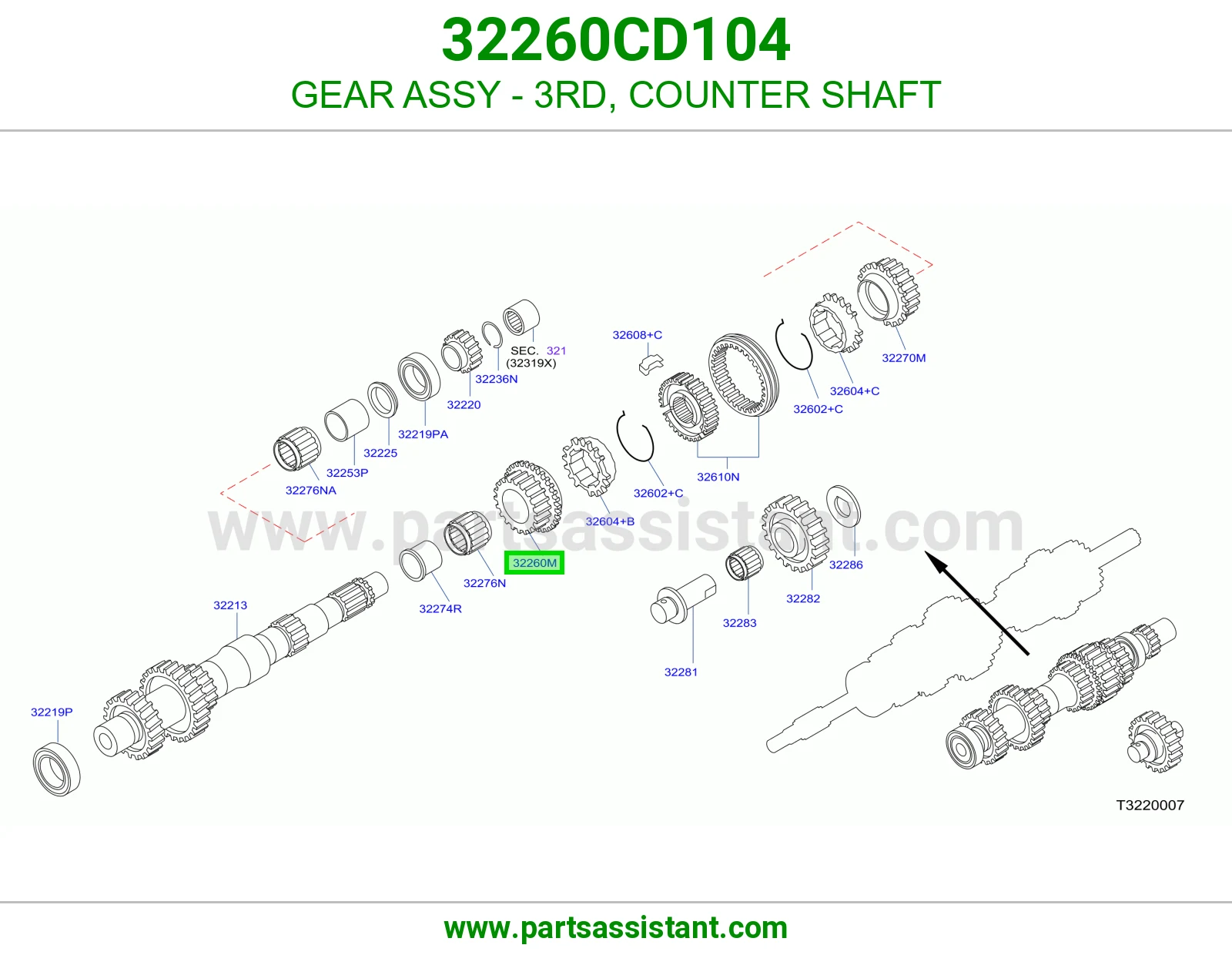 ترس قير الثالث 32260CD104