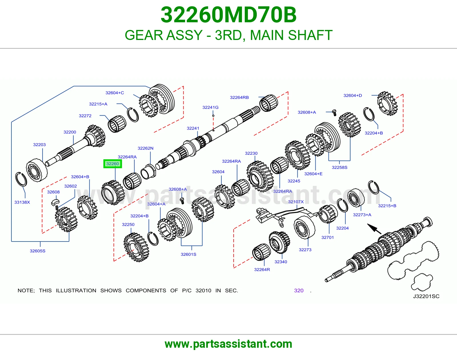 ترس قير الثالث 32260MD70B
