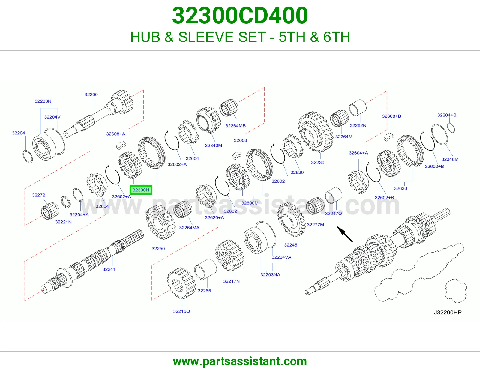 فلنجة طقم جلب خامس سادس 32300CD400