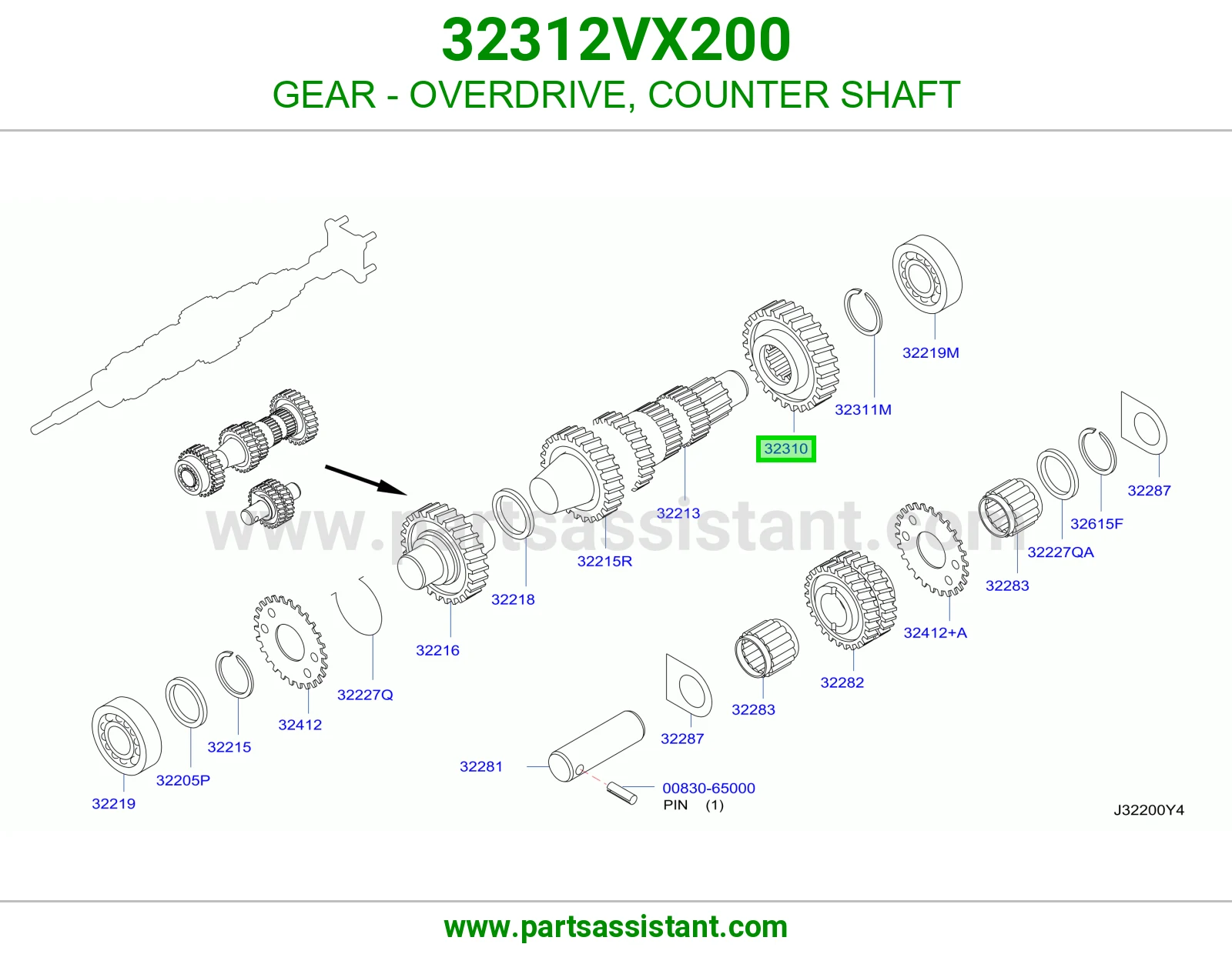ترس أوفر درايف عمود شجرة 32312VX200