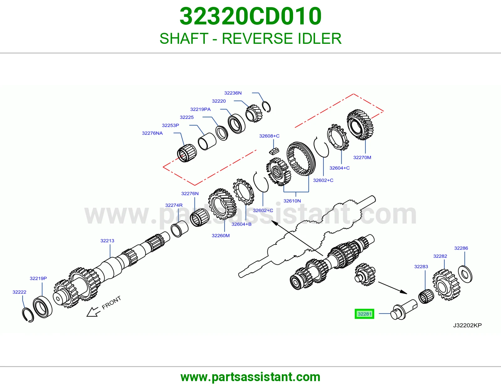 عمود ترس ريوس وسيط 32320CD010