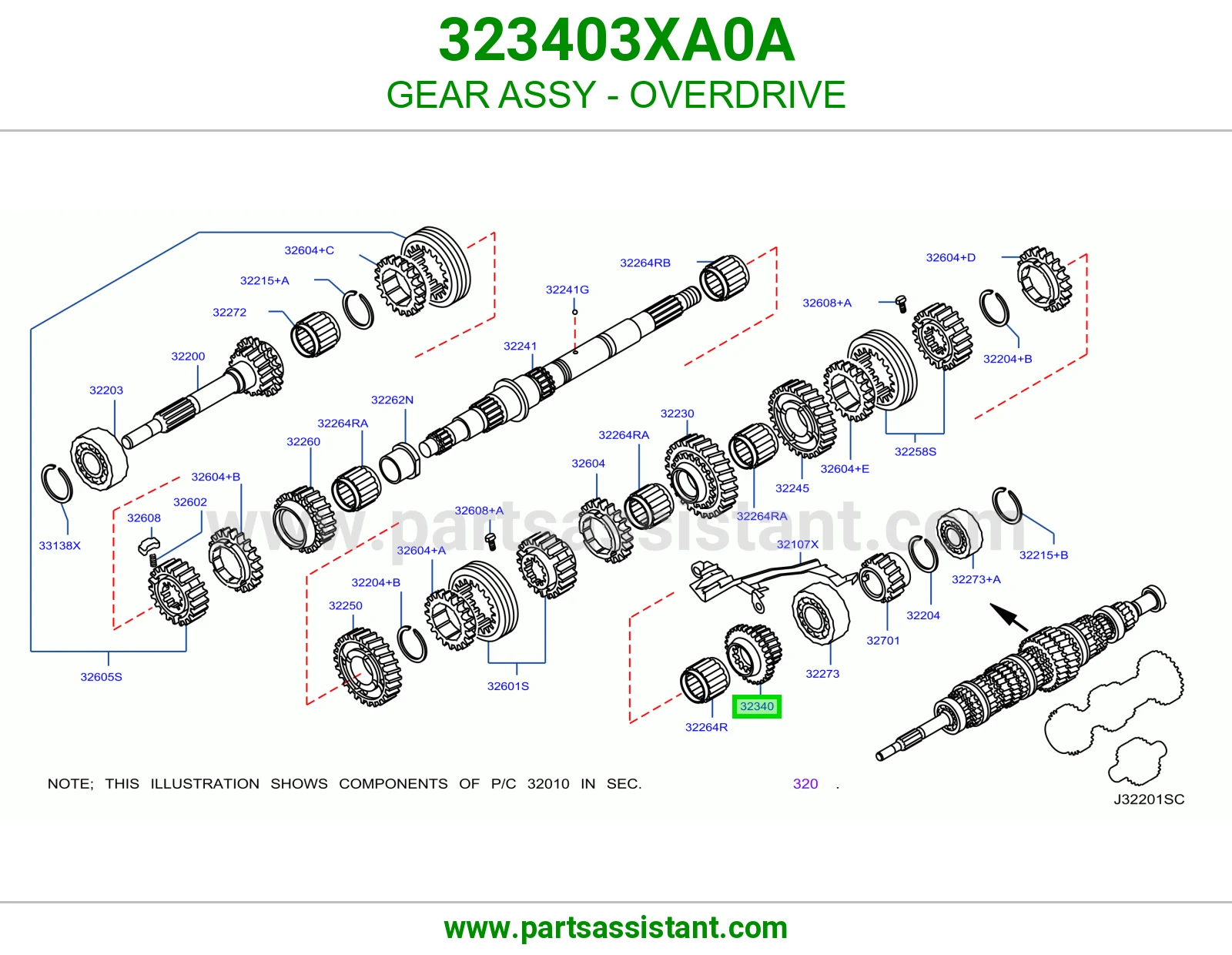 ترس أوفر درايف كامل 323403XA0A