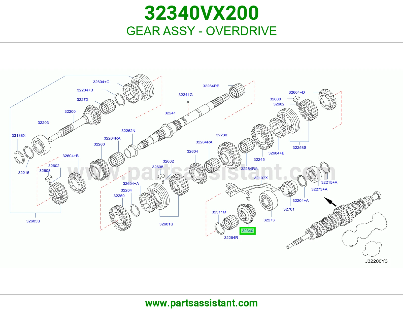 ترس أوفر درايف كامل 32340VX200