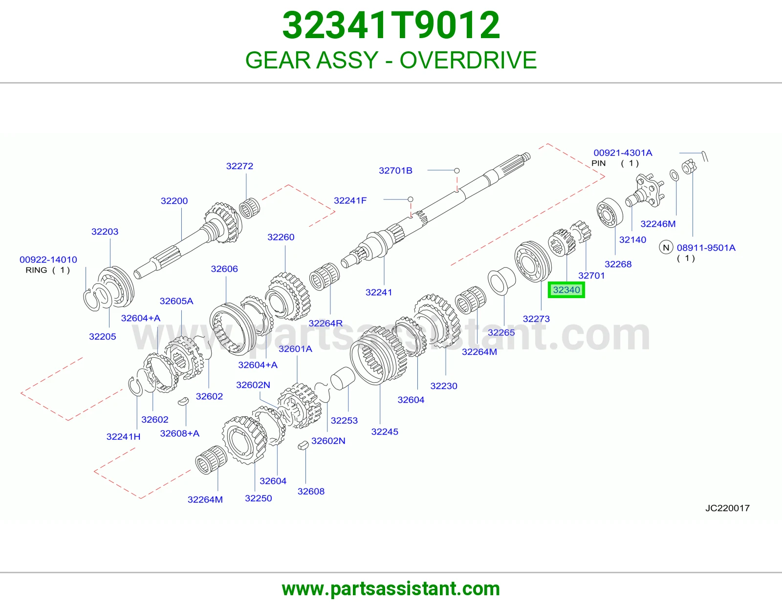 ترس أوفر درايف كامل 32341T9012