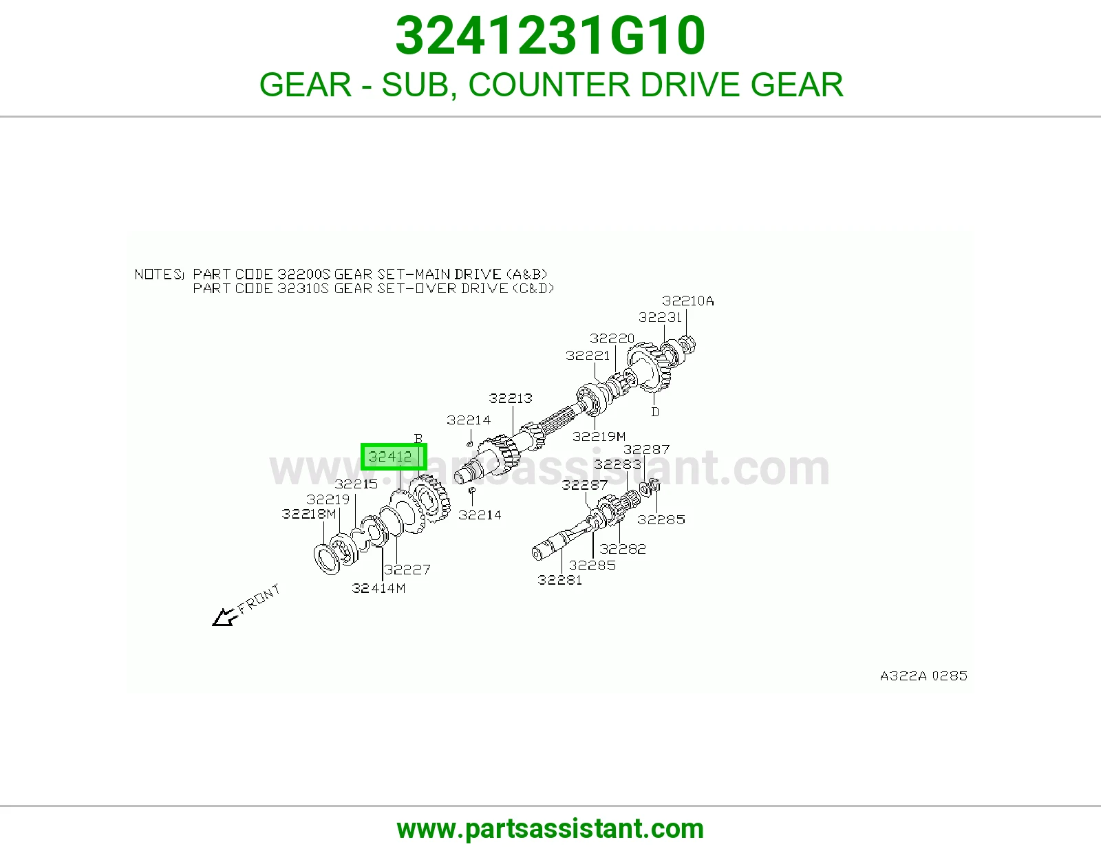 ترس فرعي ترس شجرة 3241231G10