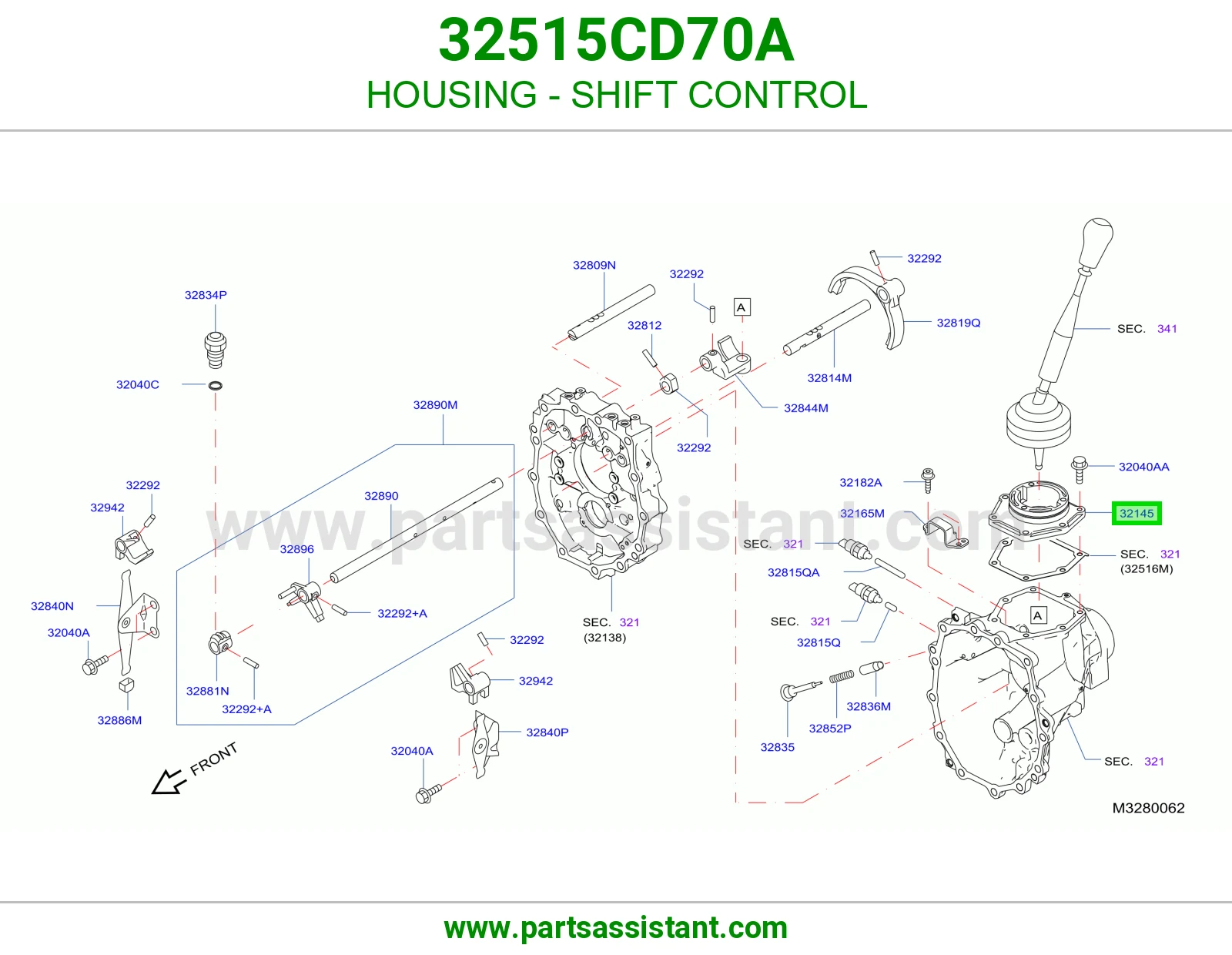 HOUSING - SHIFT CONTROL 32515CD70A