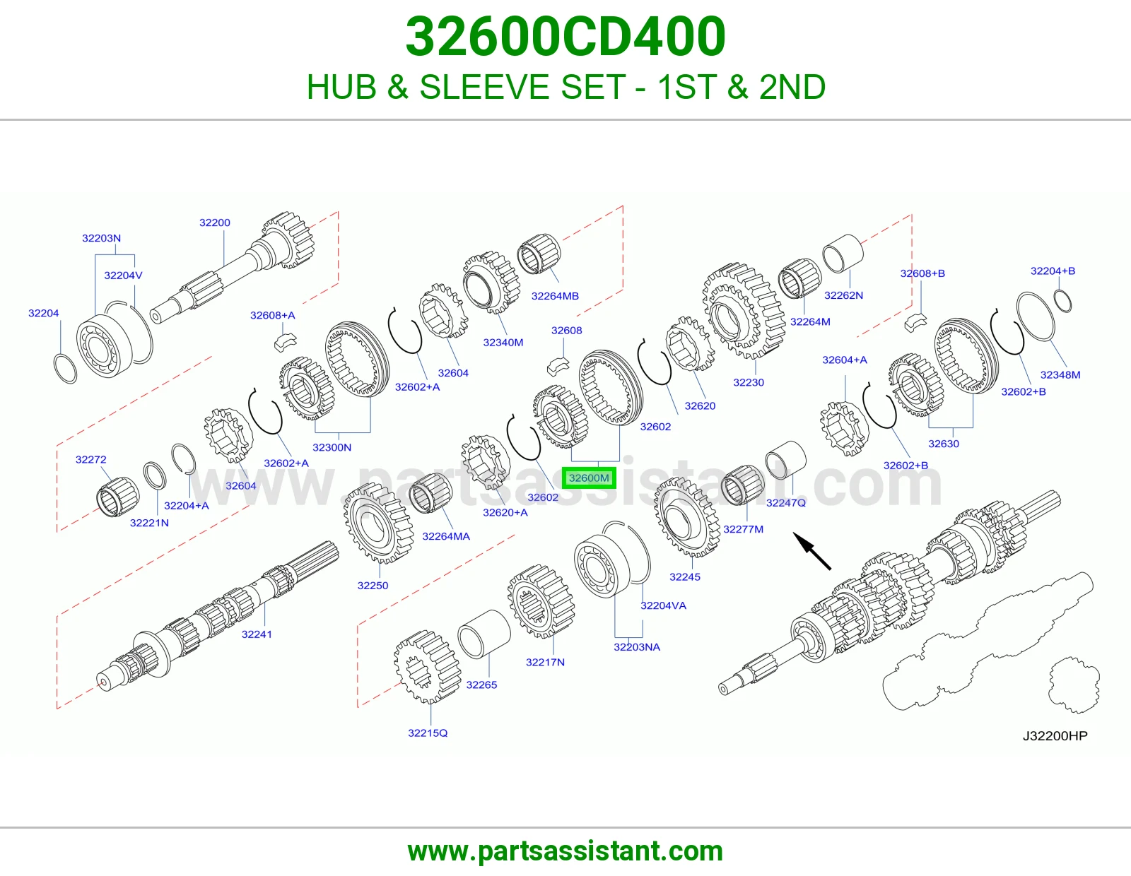 فلنجة طقم جلب أول ثاني 32600CD400