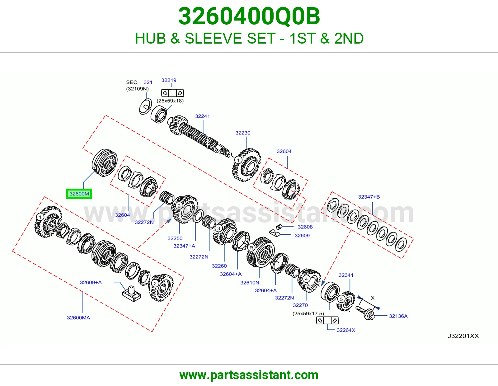 HUB & SLEEVE SET - 1ST & 2ND 3260400Q0B