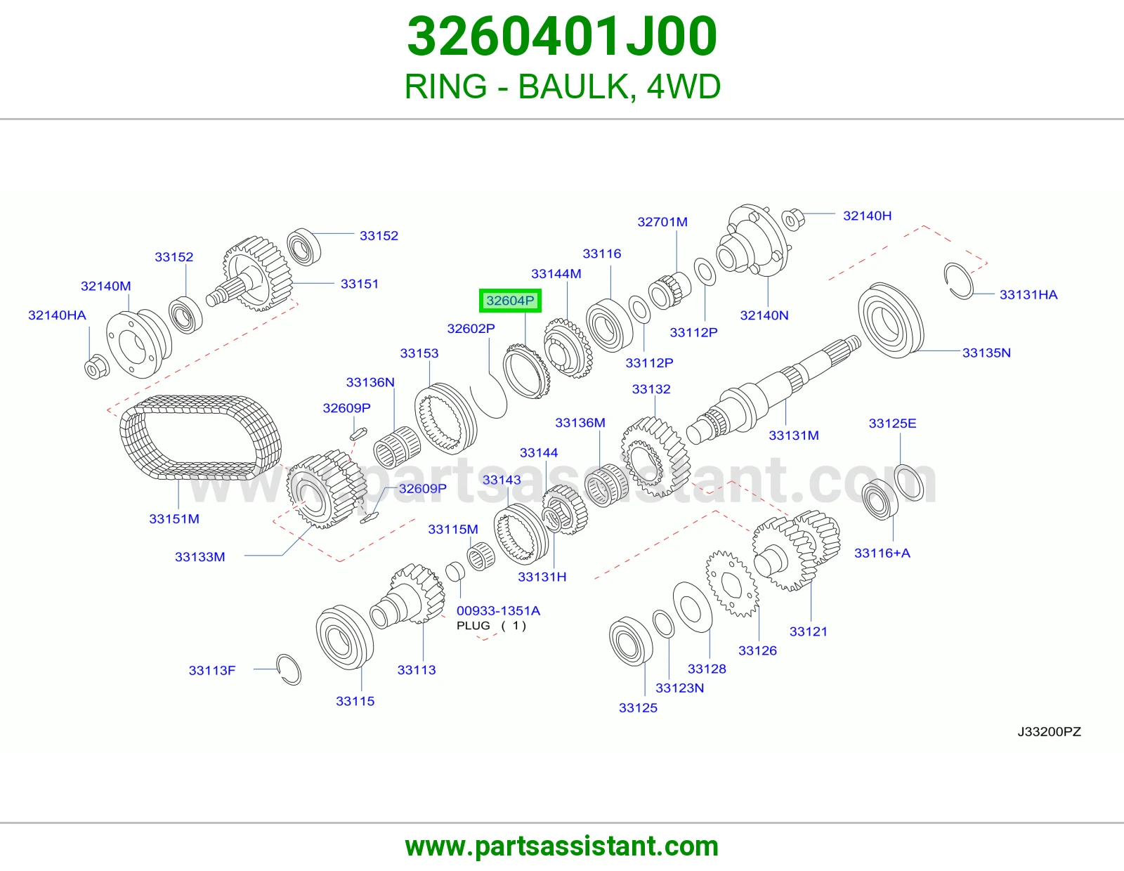 حلقة سنكرون دفع رباعي (4WD) 3260401J00