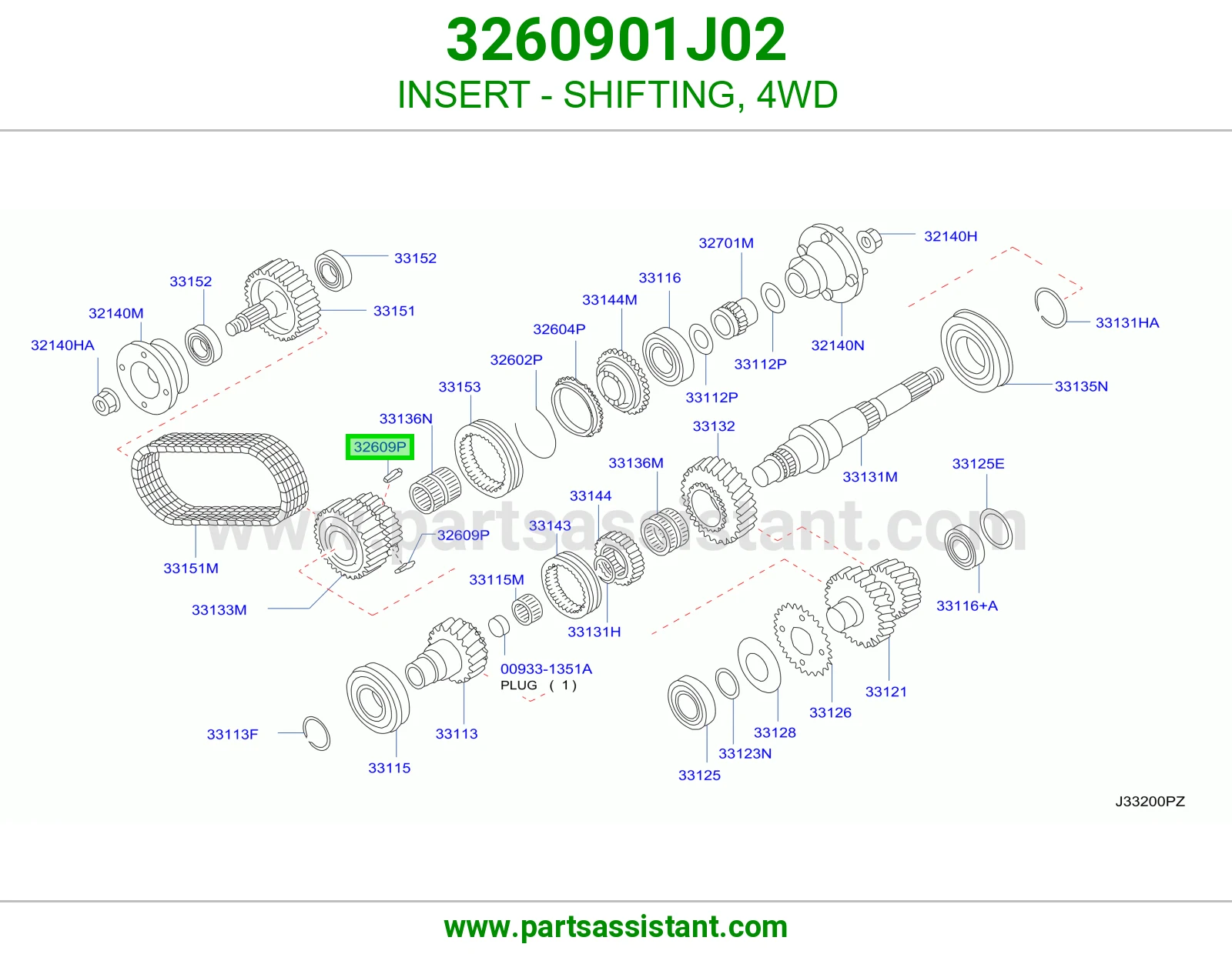 حشوة تعشيق دفع رباعي (4WD) 3260901J02