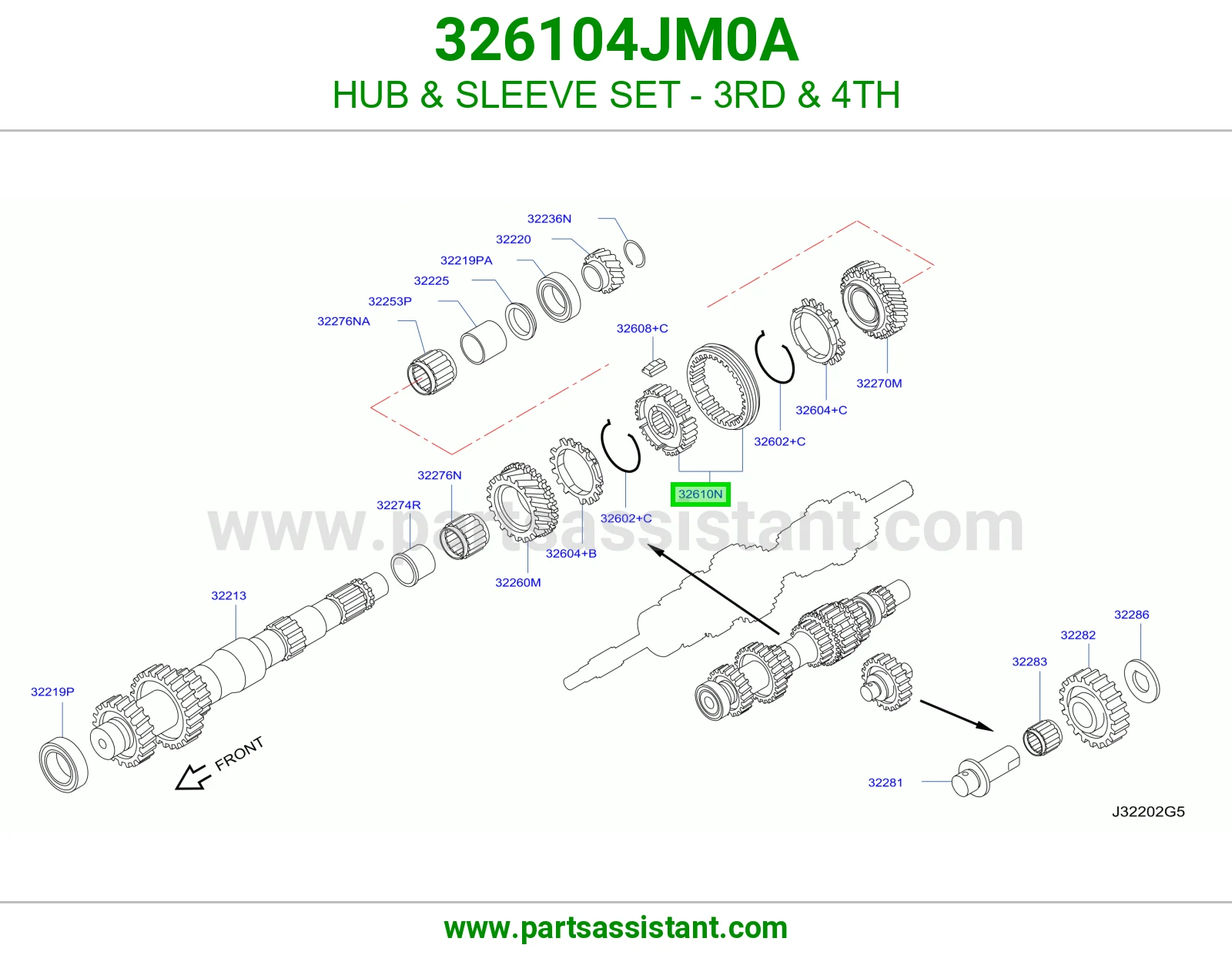 فلنجة طقم جلب ثالث رابع 326104JM0A