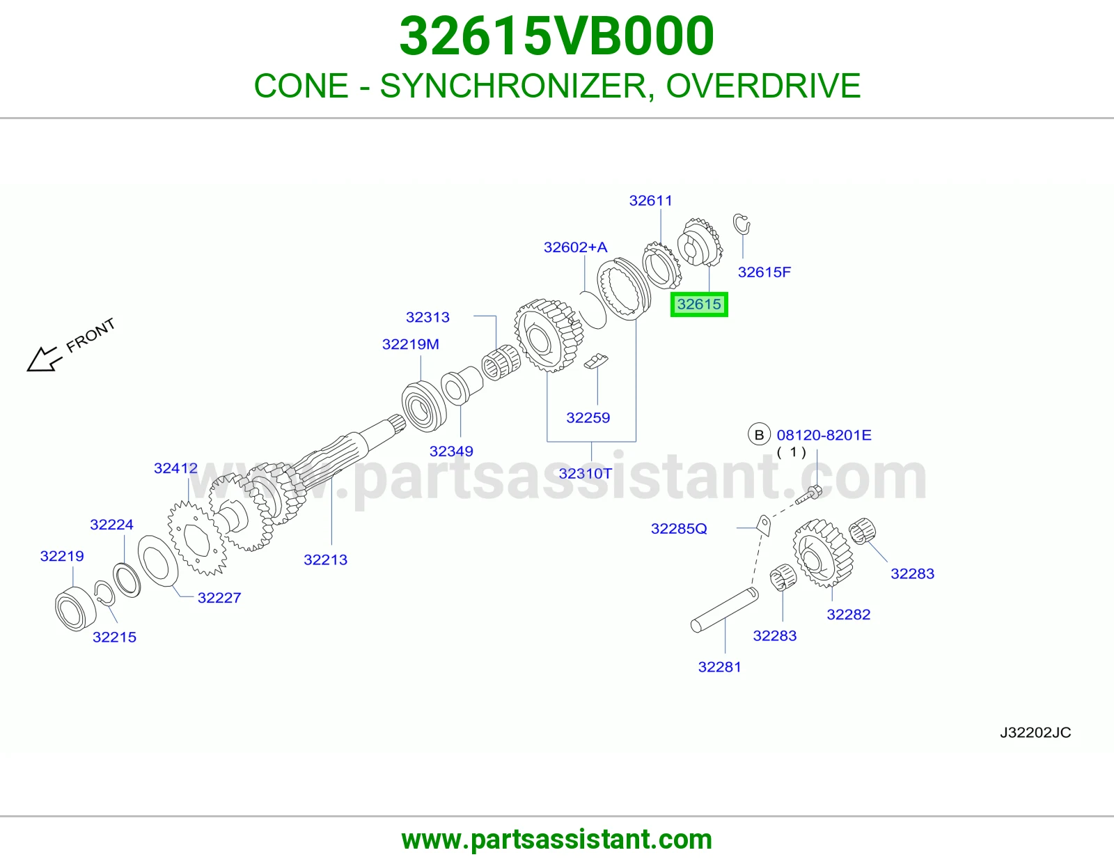 مخروط سنكرون أوفر درايف 32615VB000