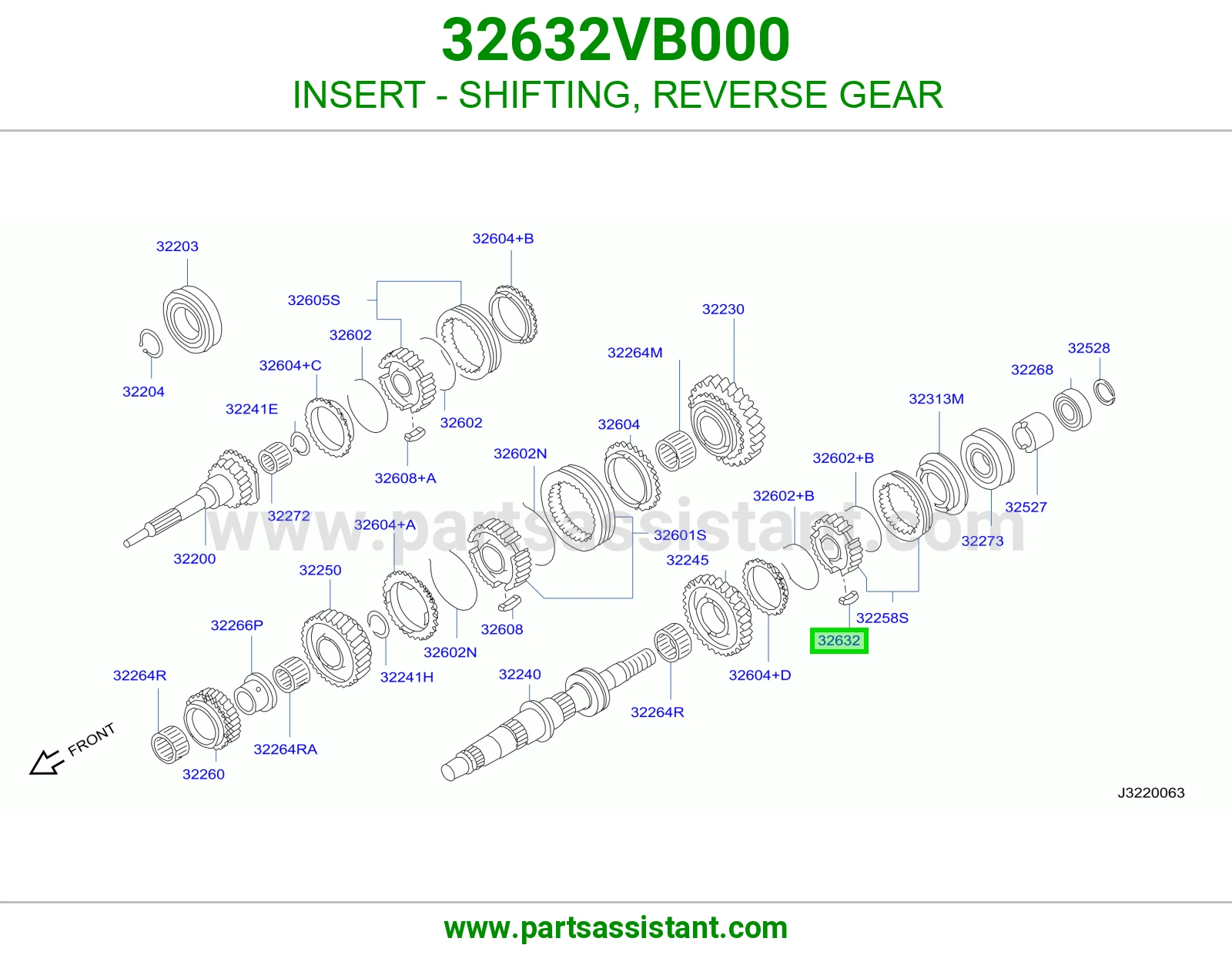 حشوة تعشيق ترس ريوس 32632VB000