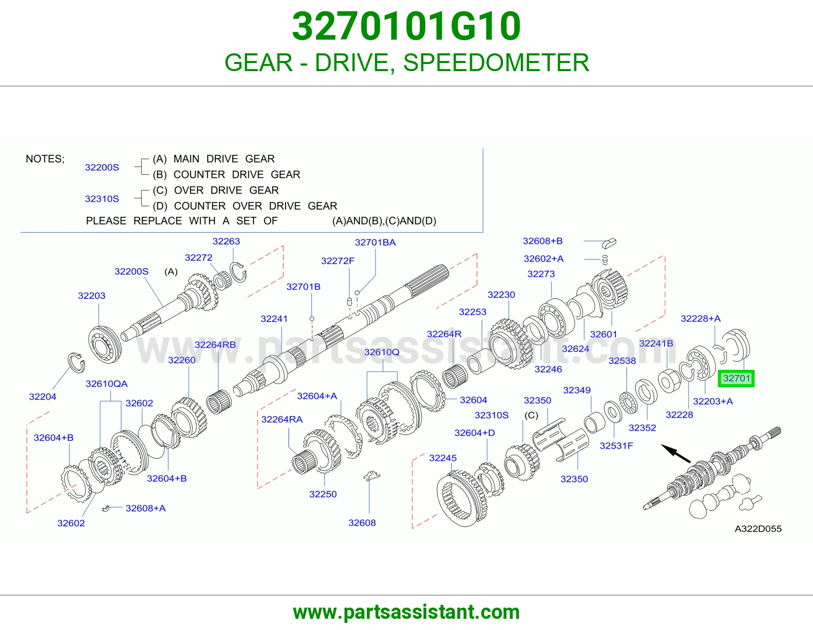 ترس دفع عداد سرعة 3270101G10