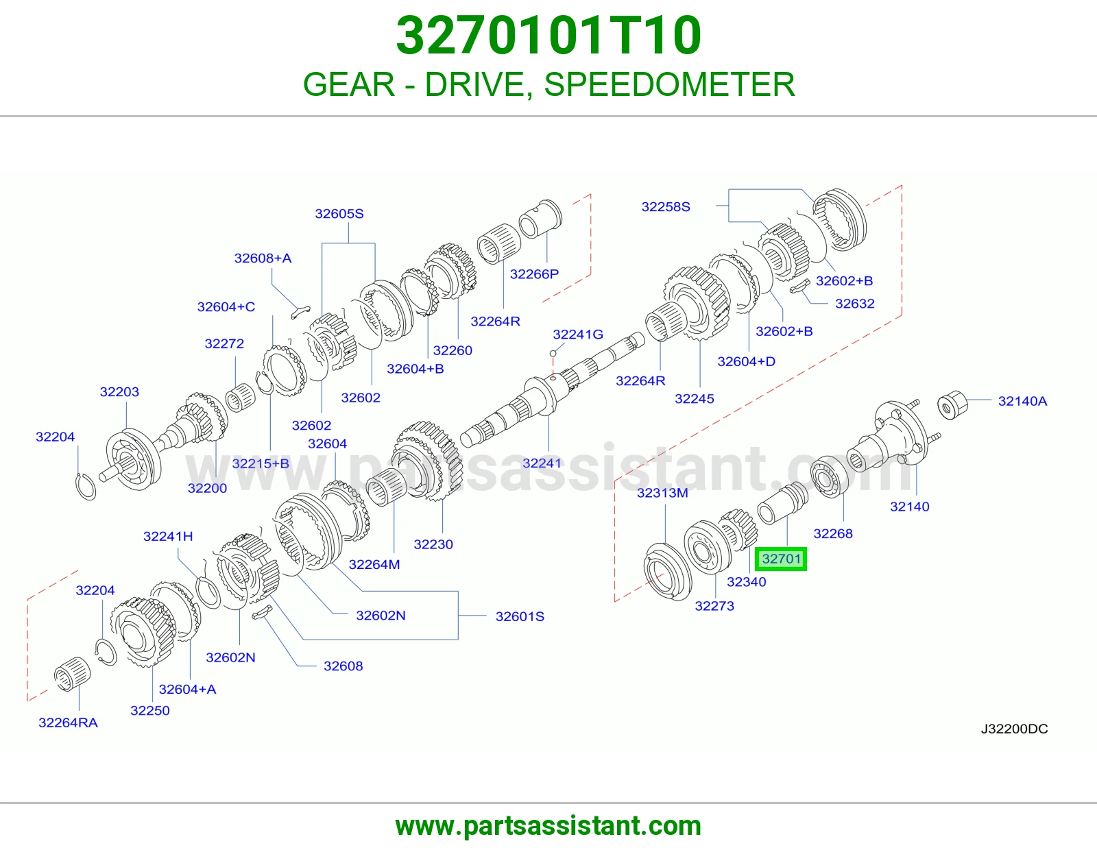 ترس دفع عداد سرعة 3270101T10