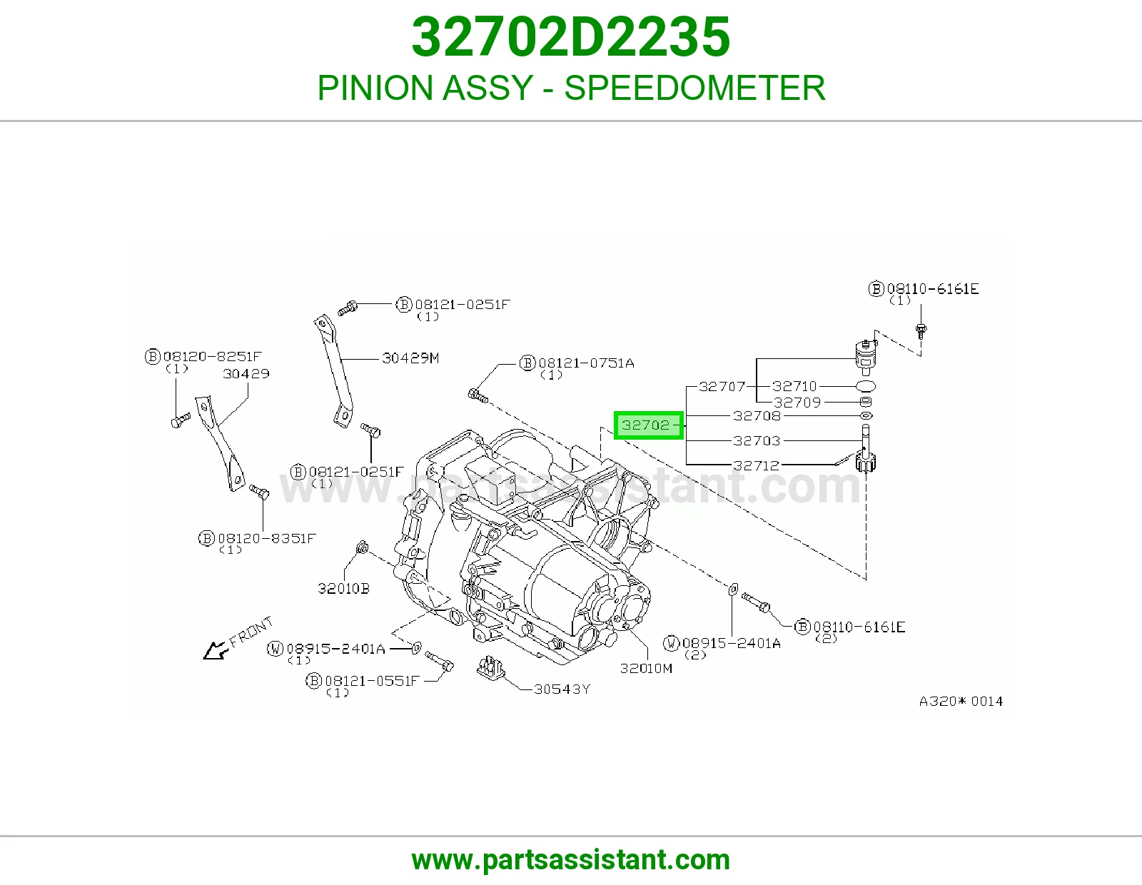 PINION ASSY - SPEEDOMETER 32702D2235