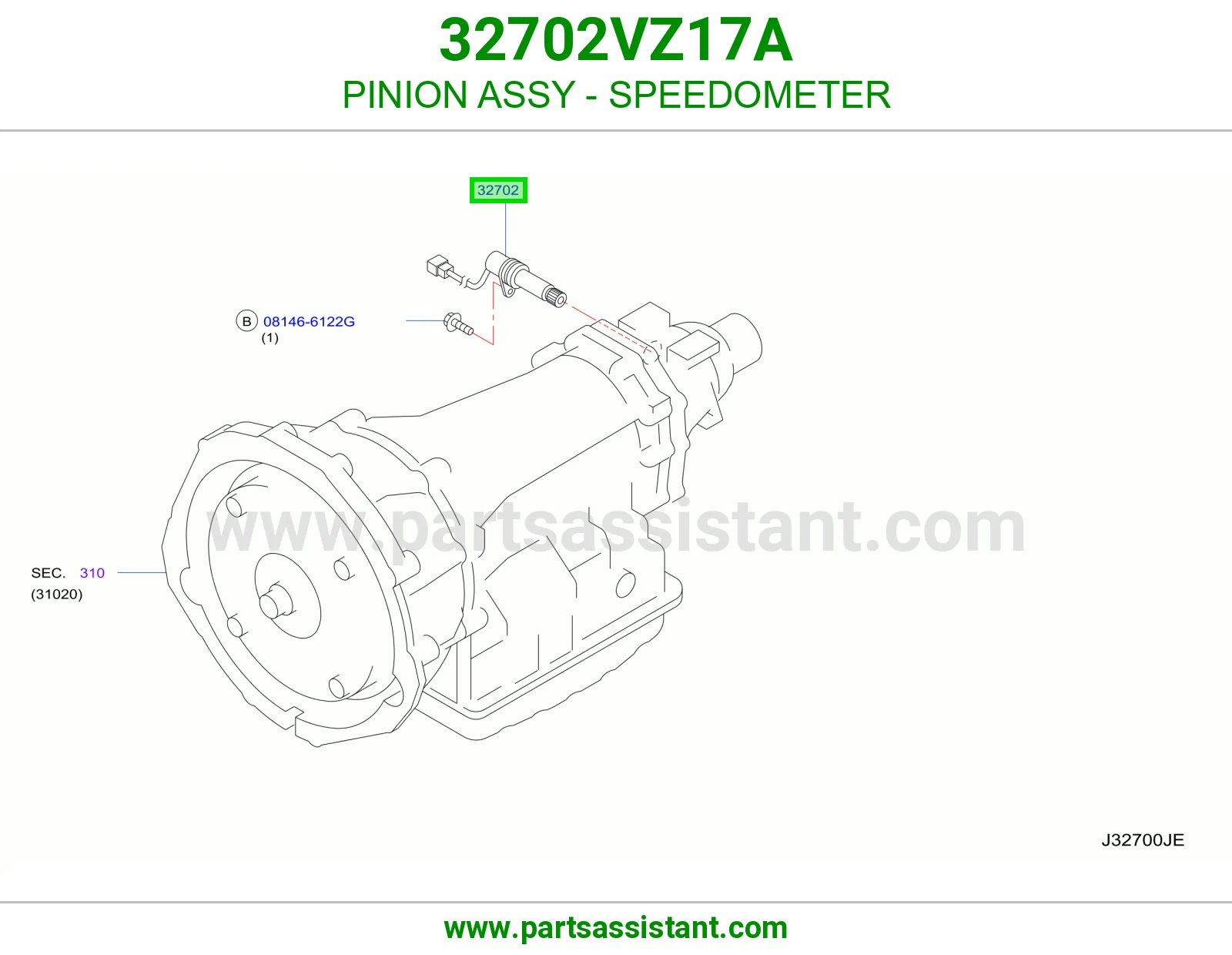 ترس سلف مكينة عداد سرعة 32702VZ17A